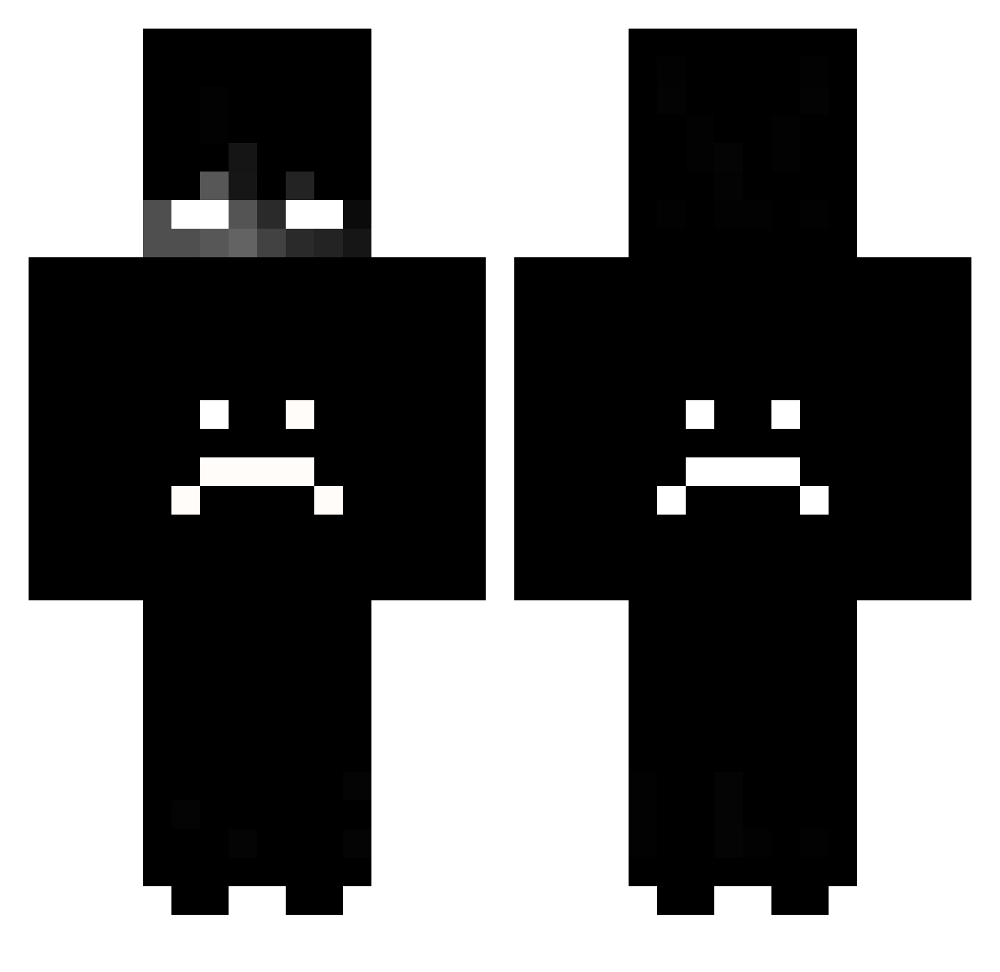 Ariser Minecraft skin, front and back view
