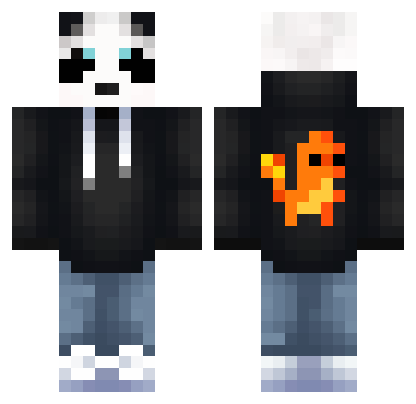 Linable Minecraft skin, front and back view