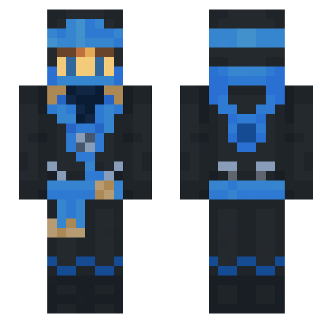 Tru5ted Minecraft skin, front and back view