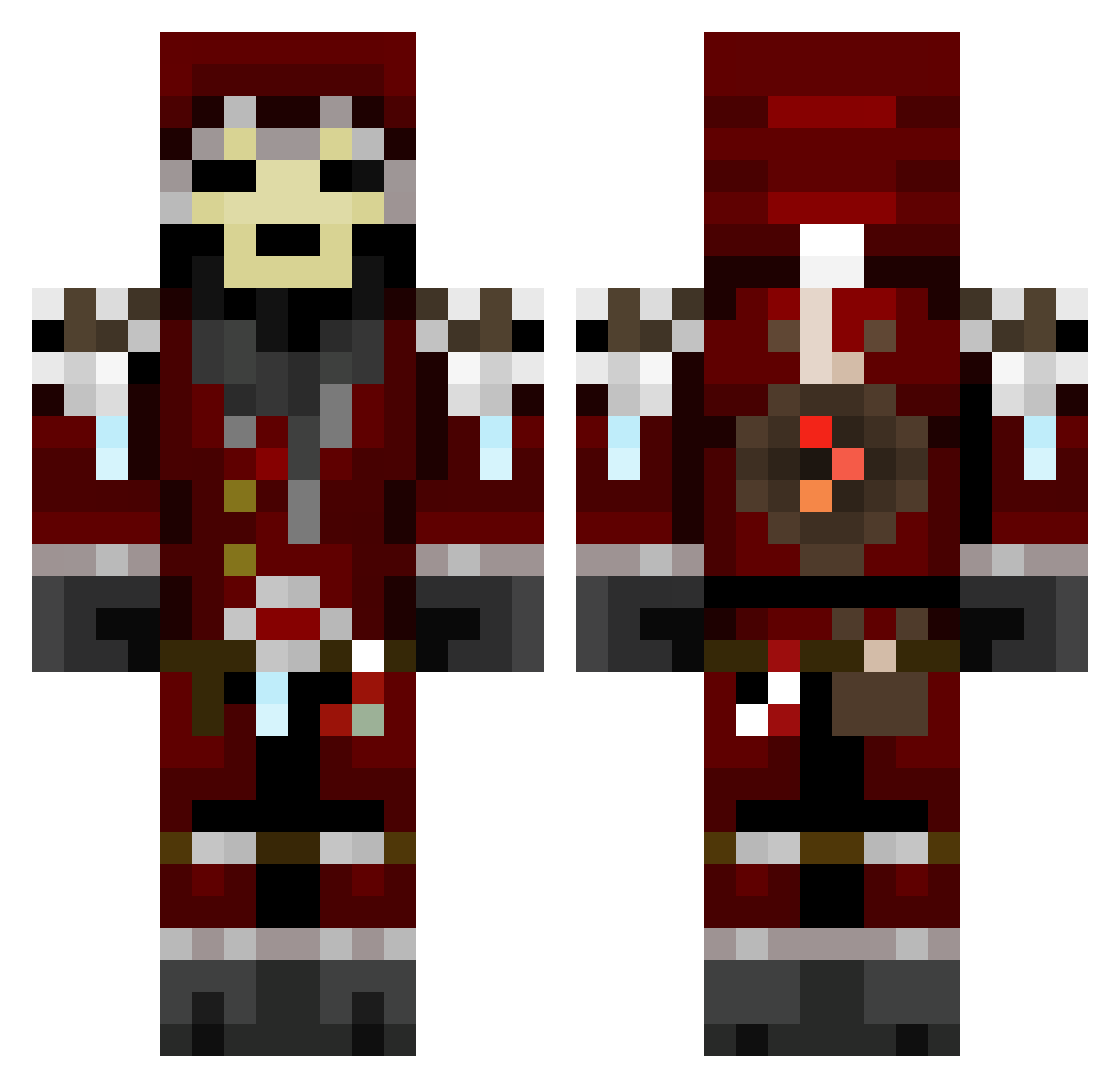Hit_Man_Etho Minecraft skin, front and back view