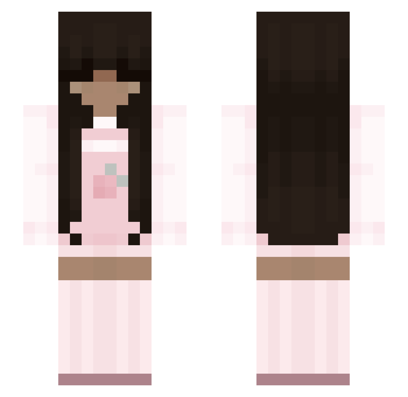 uhlainey Minecraft skin, front and back view