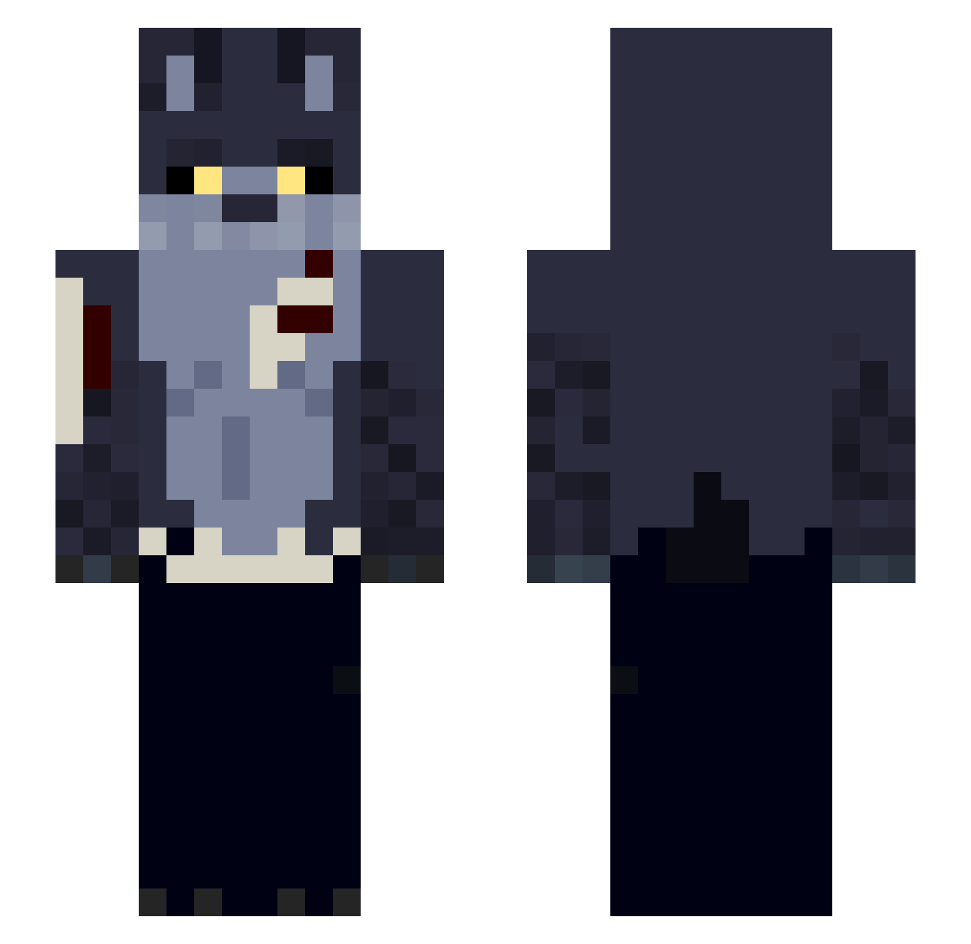 ZyklenII Minecraft skin, front and back view