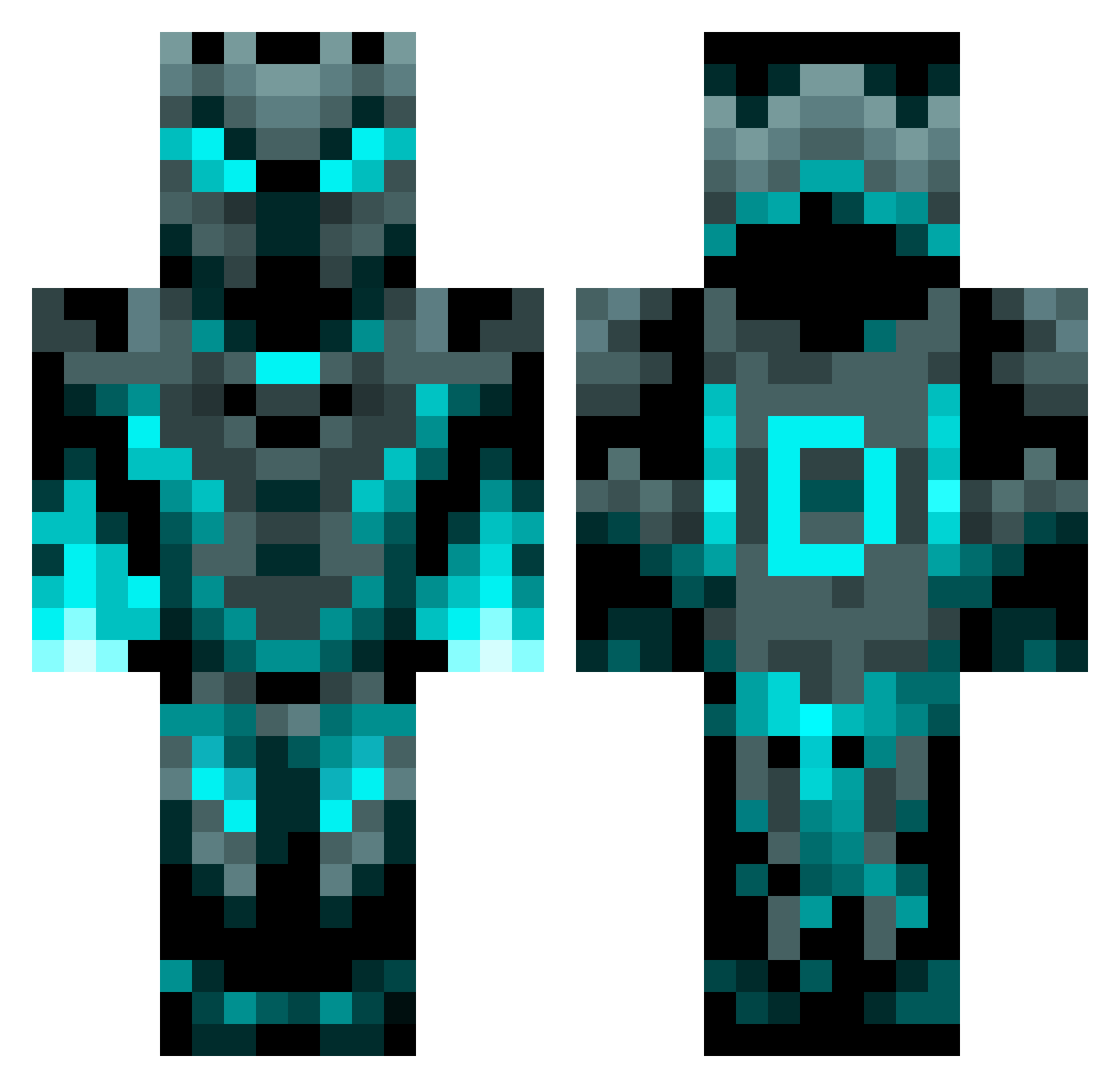 TheRocketsLaunch Minecraft skin, front and back view