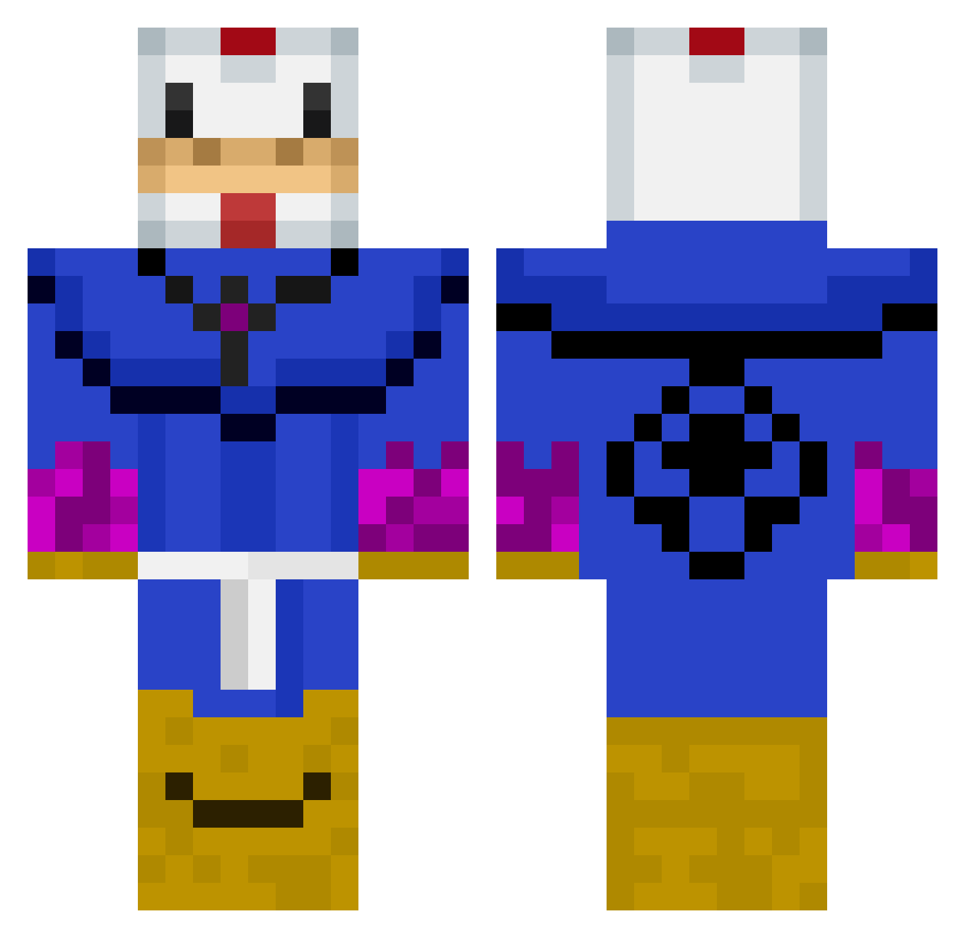 eelpoulet Minecraft skin, front and back view