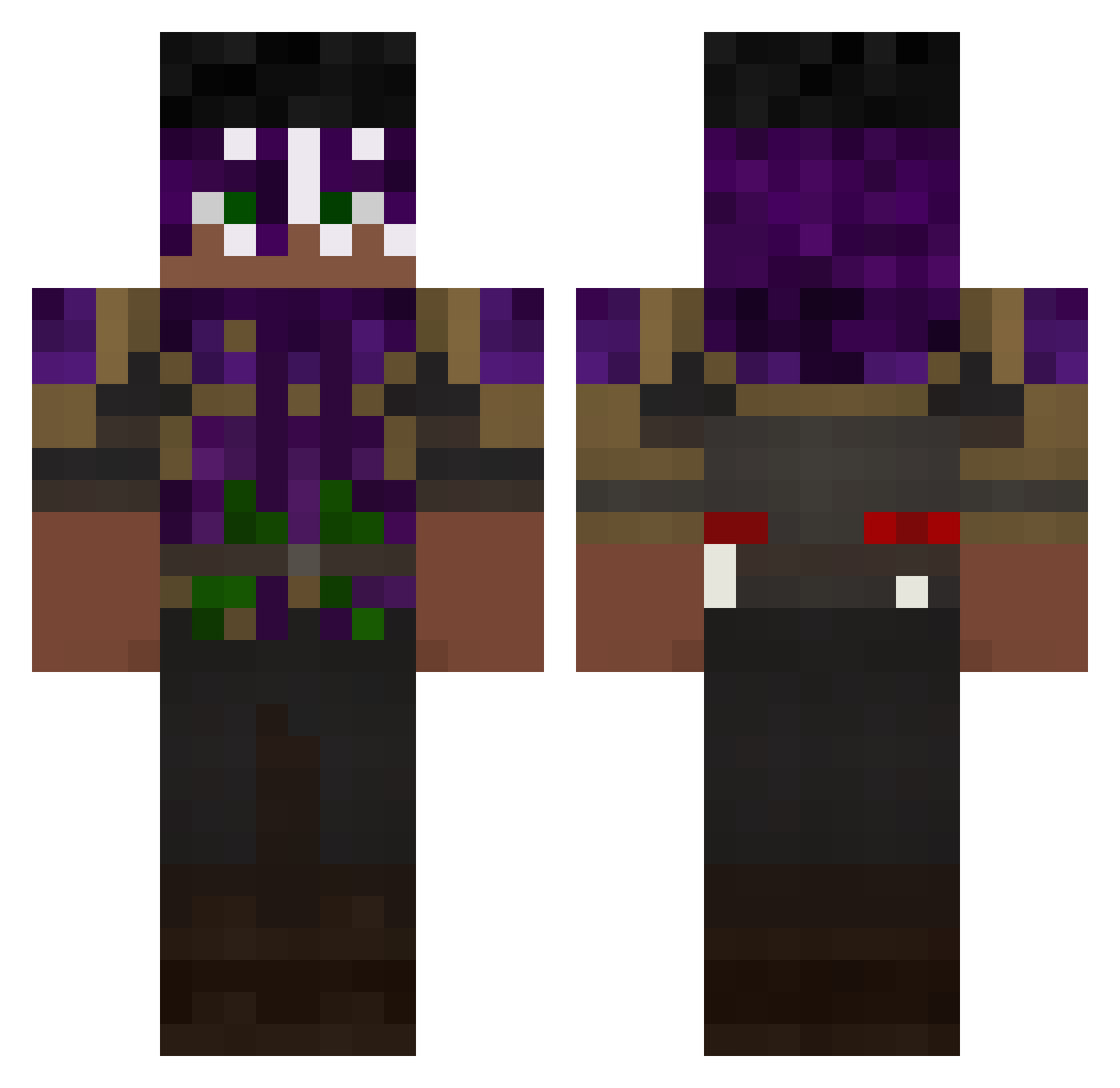 Tapuyo Minecraft skin, front and back view