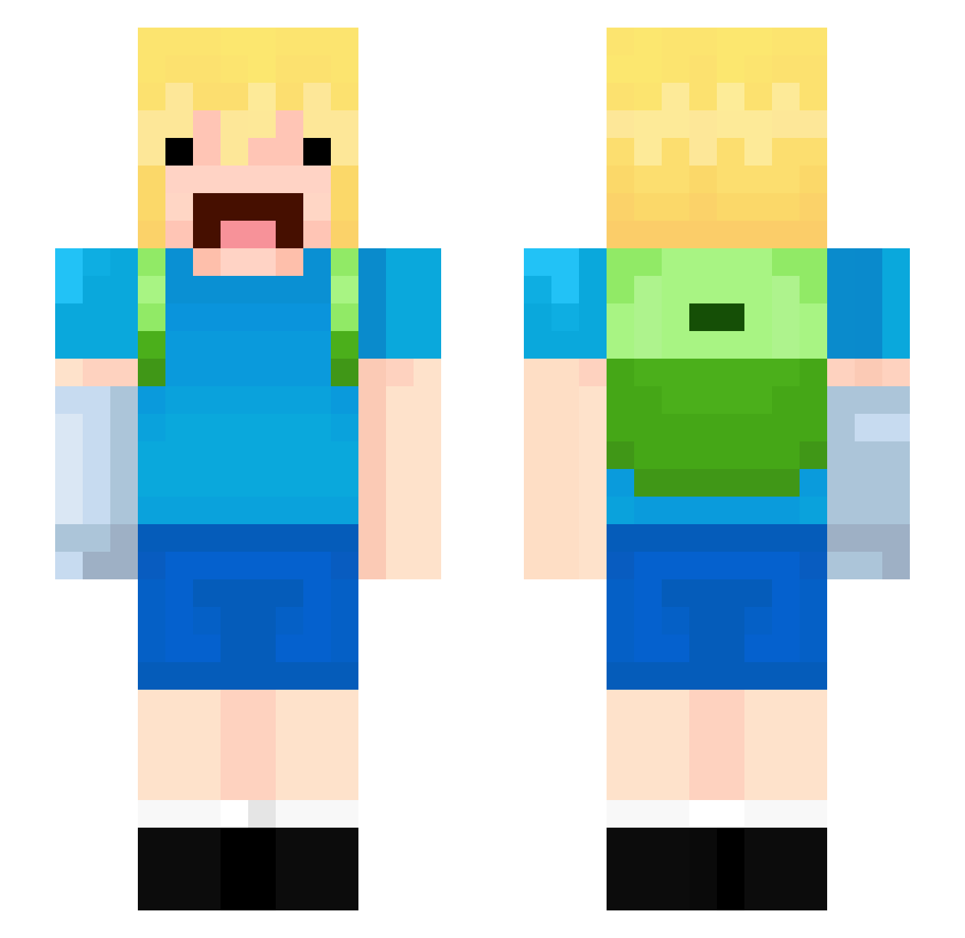 mikanrofl Minecraft skin, front and back view