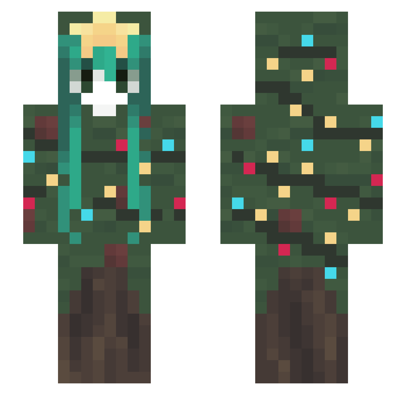 ngiz Minecraft skin, front and back view