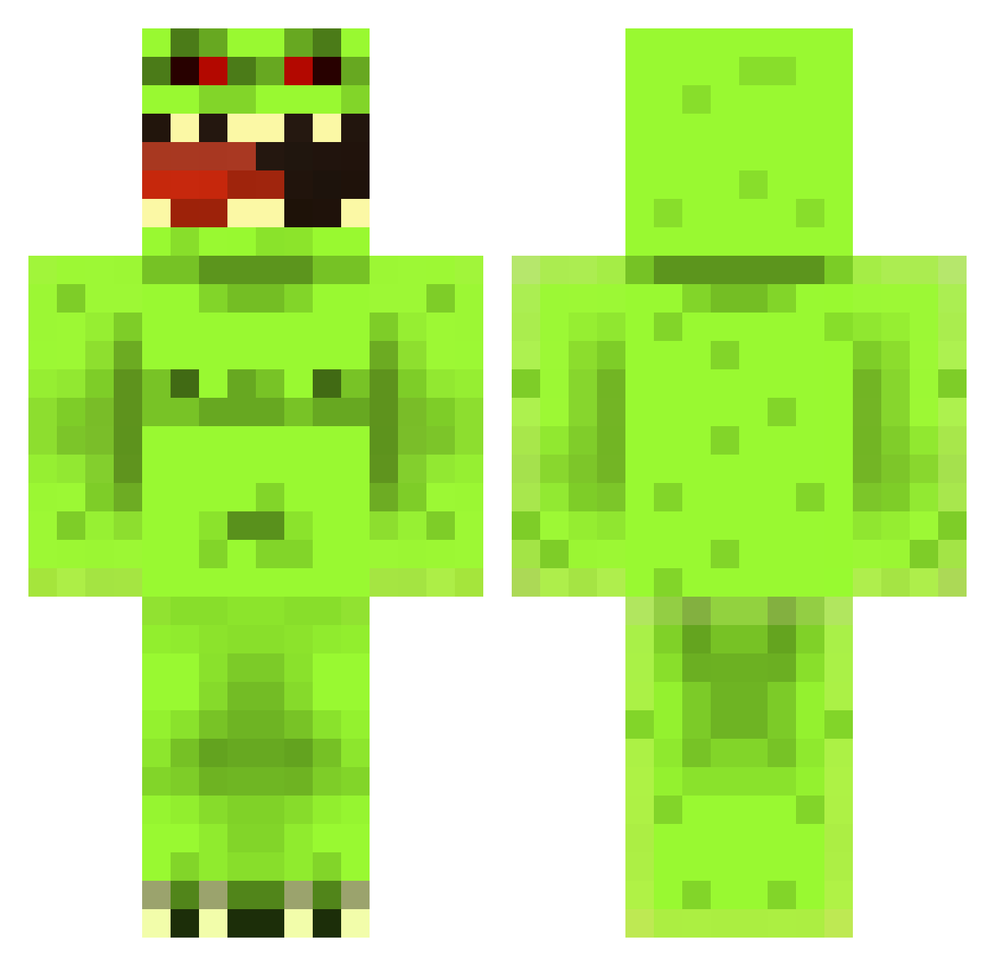 splunge Minecraft skin, front and back view