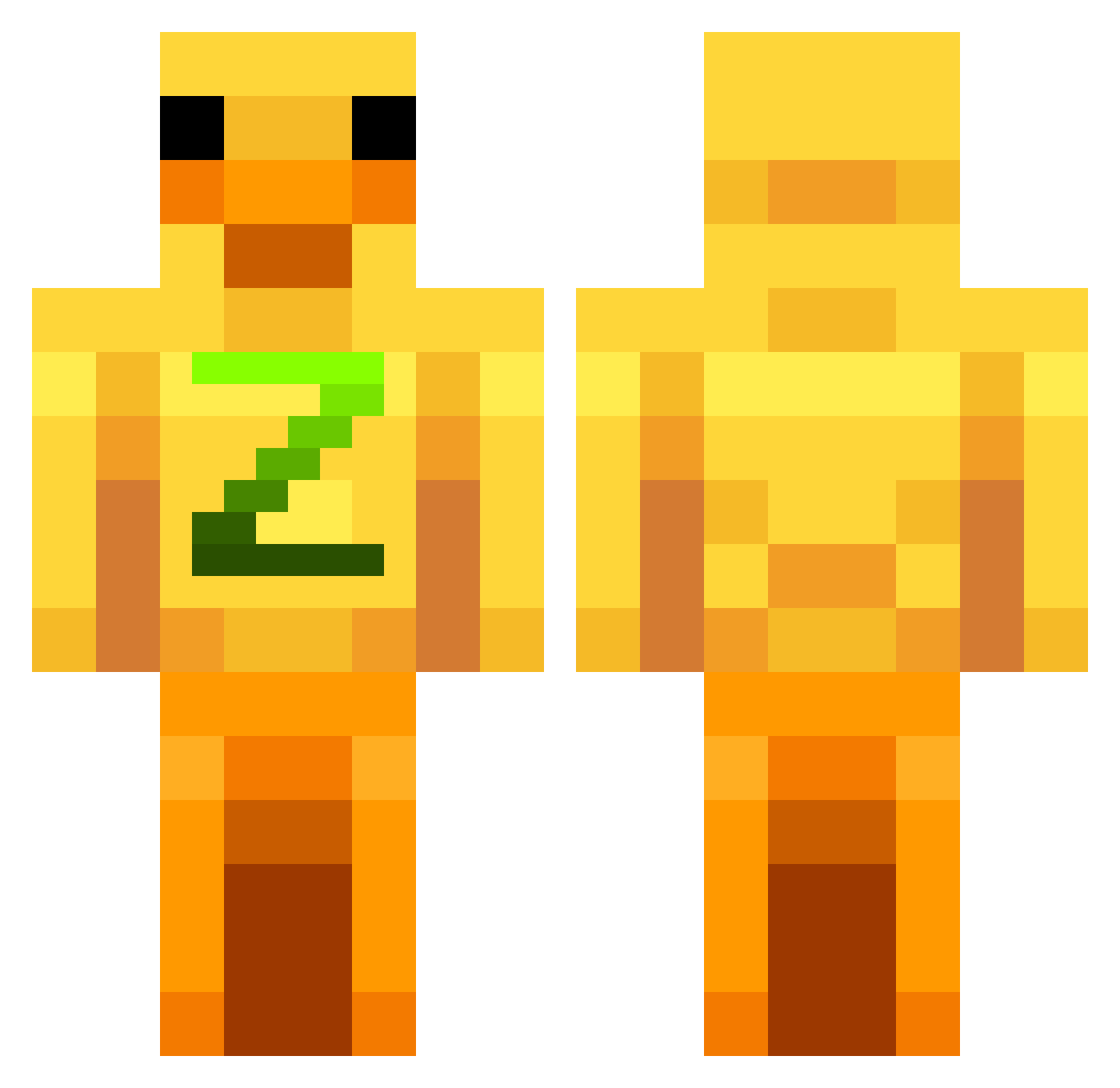ZDuck_MC Minecraft skin, front and back view