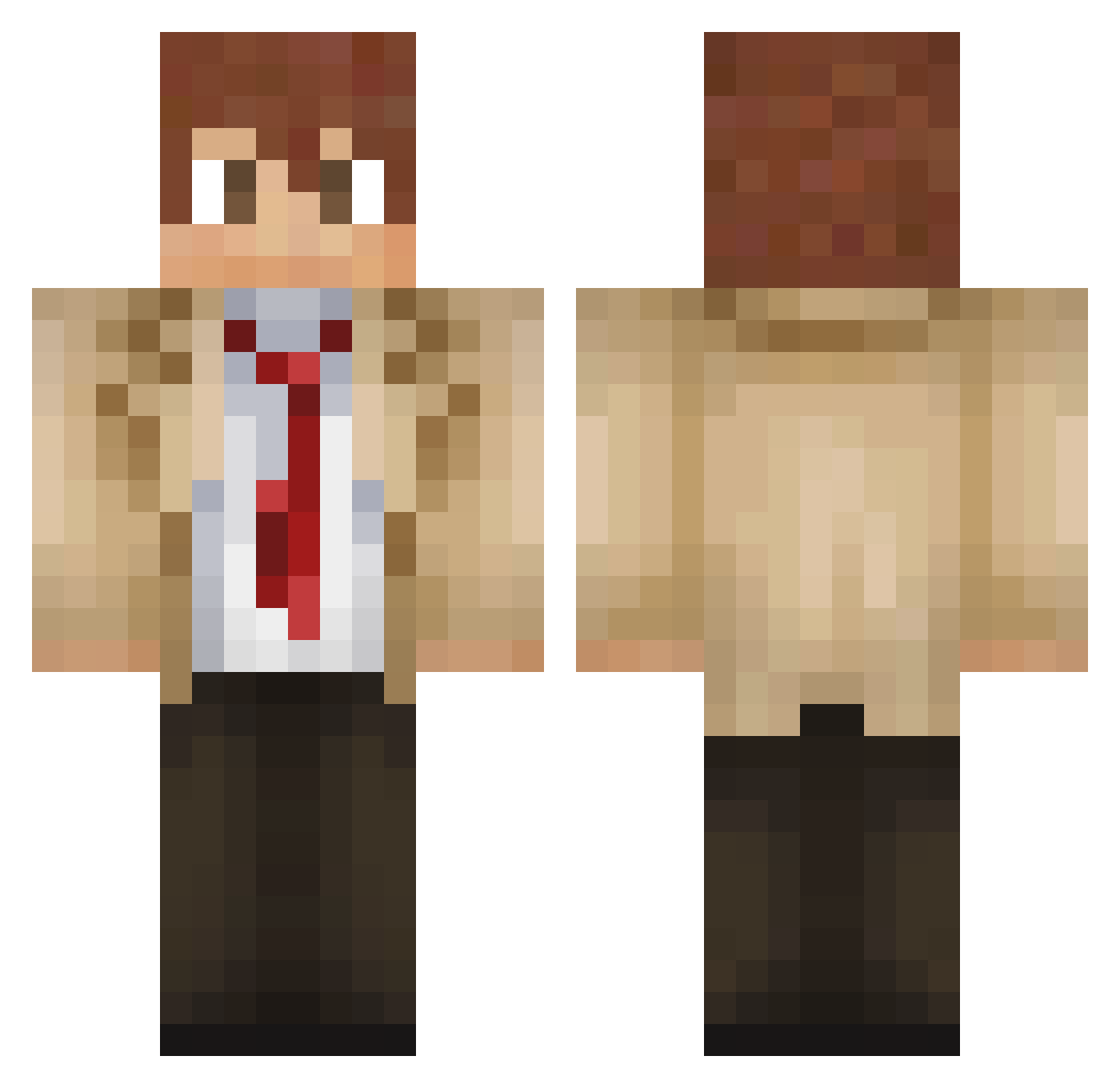 curliyo Minecraft skin, front and back view