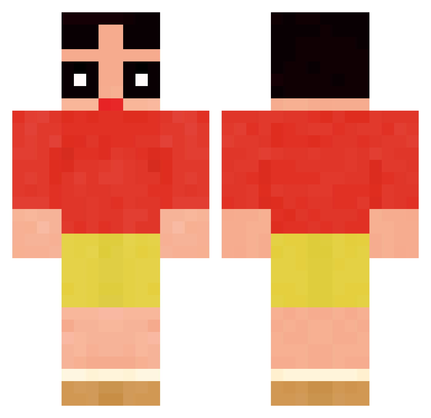 JJang9 Minecraft skin, front and back view