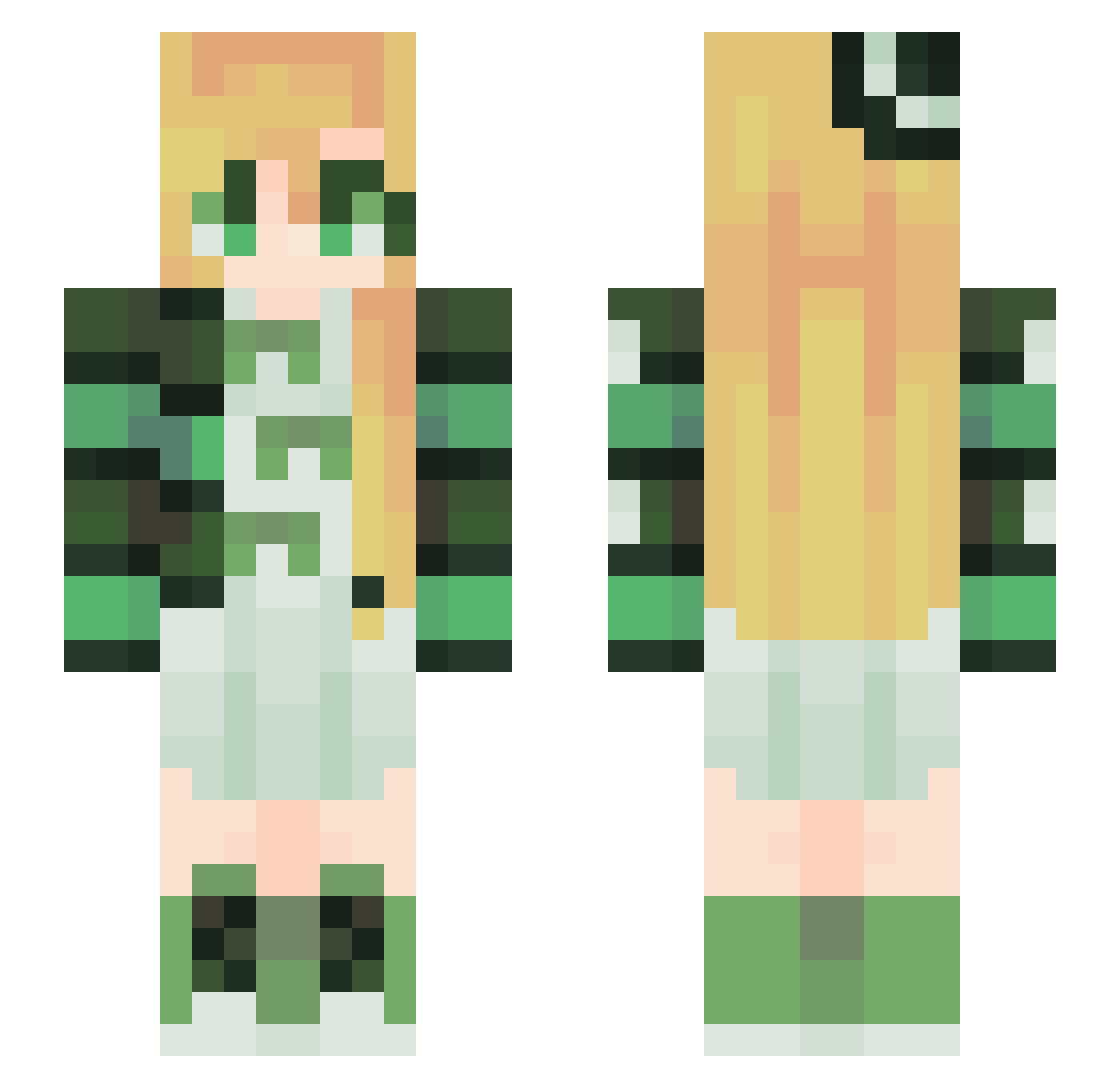 LeapFrogger Minecraft skin, front and back view