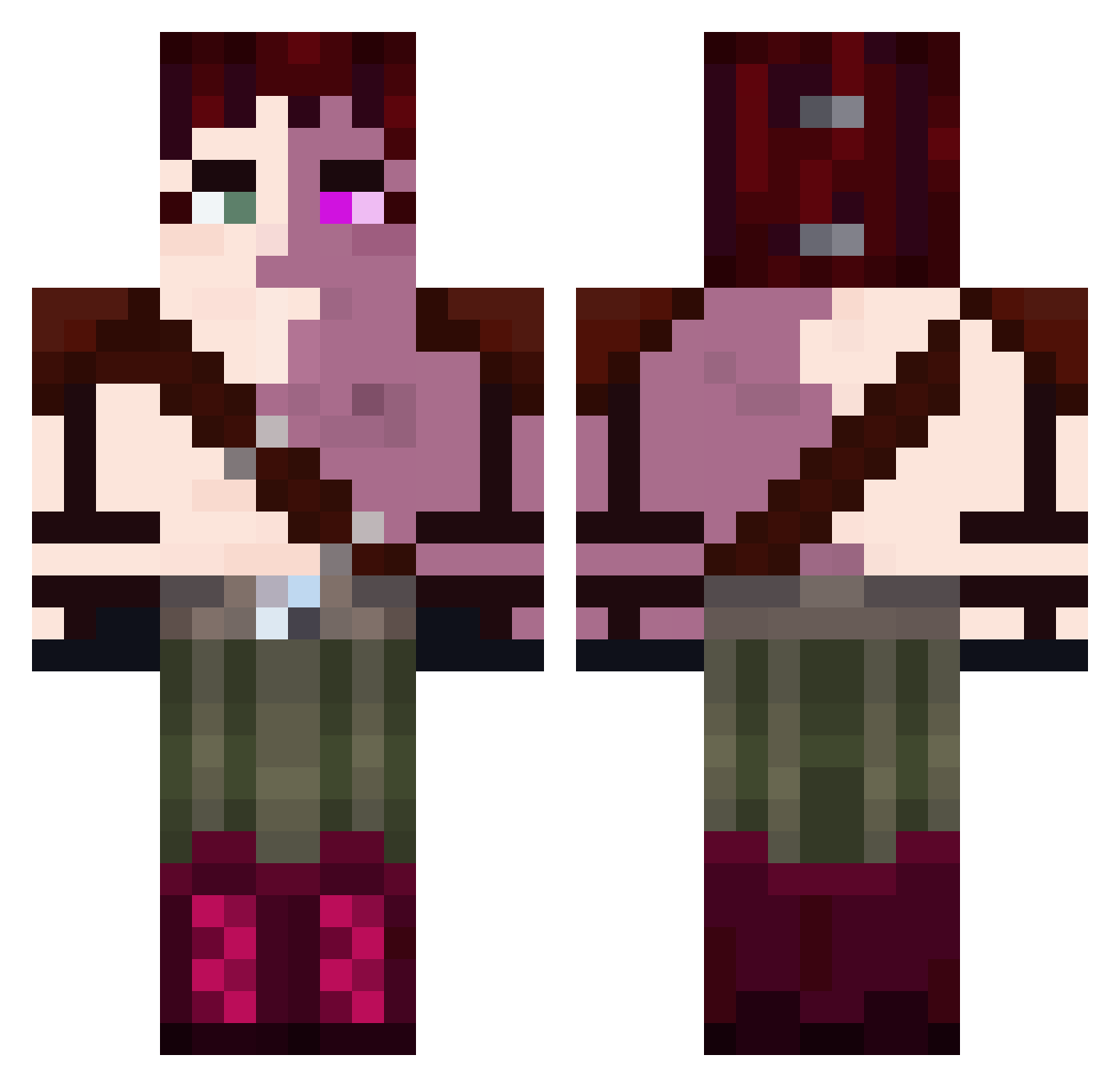 KamoLeom Minecraft skin, front and back view