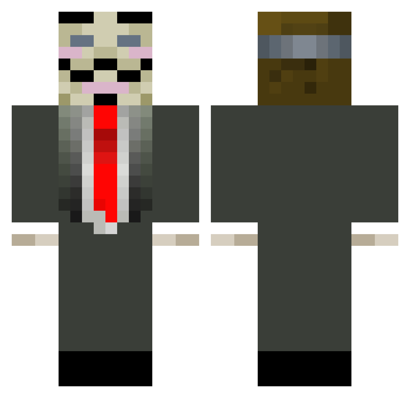 Ouwnedd Minecraft skin, front and back view