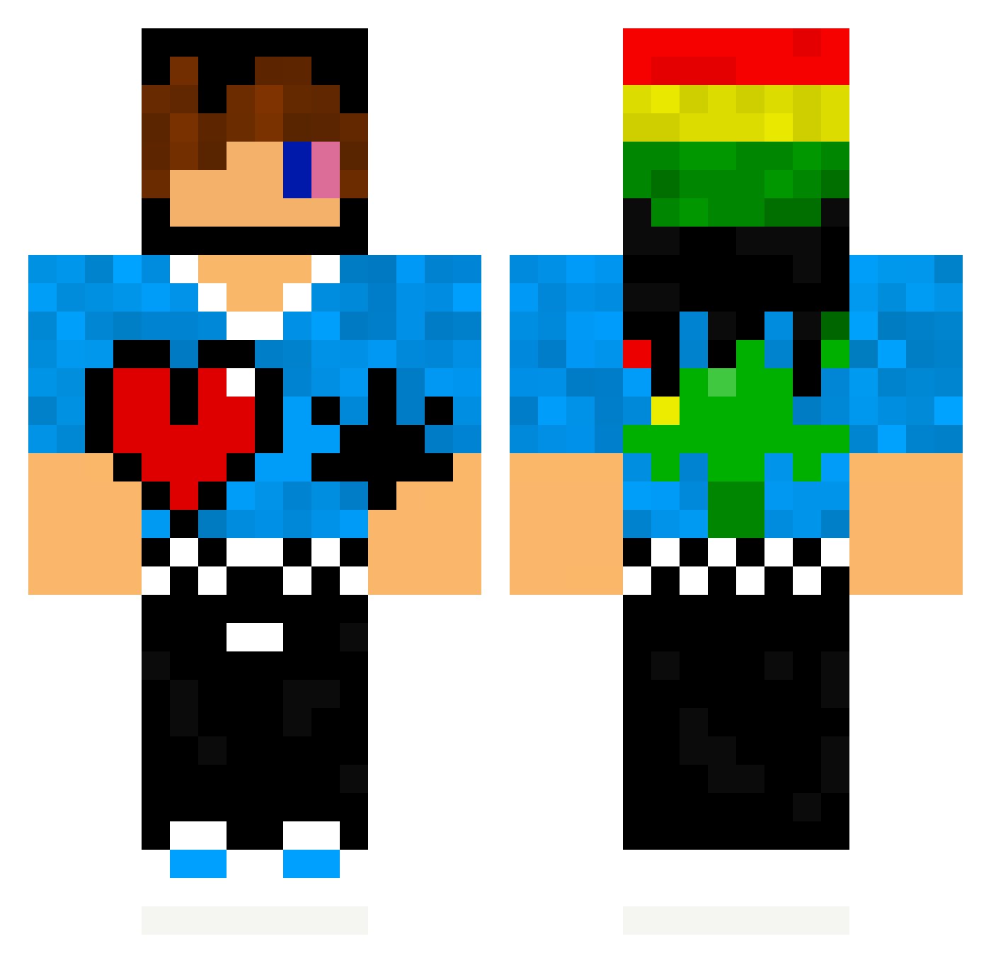 Fan2siphano Minecraft skin, front and back view