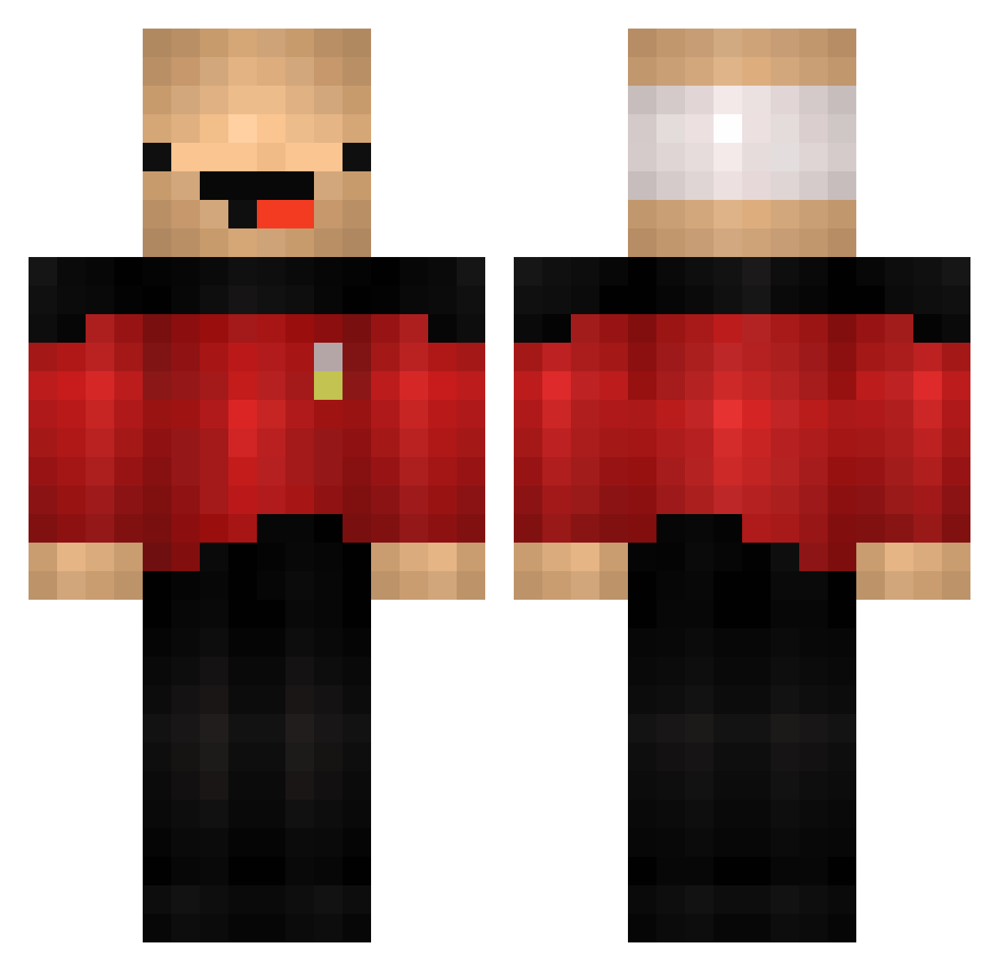 Loukey95 Minecraft skin, front and back view