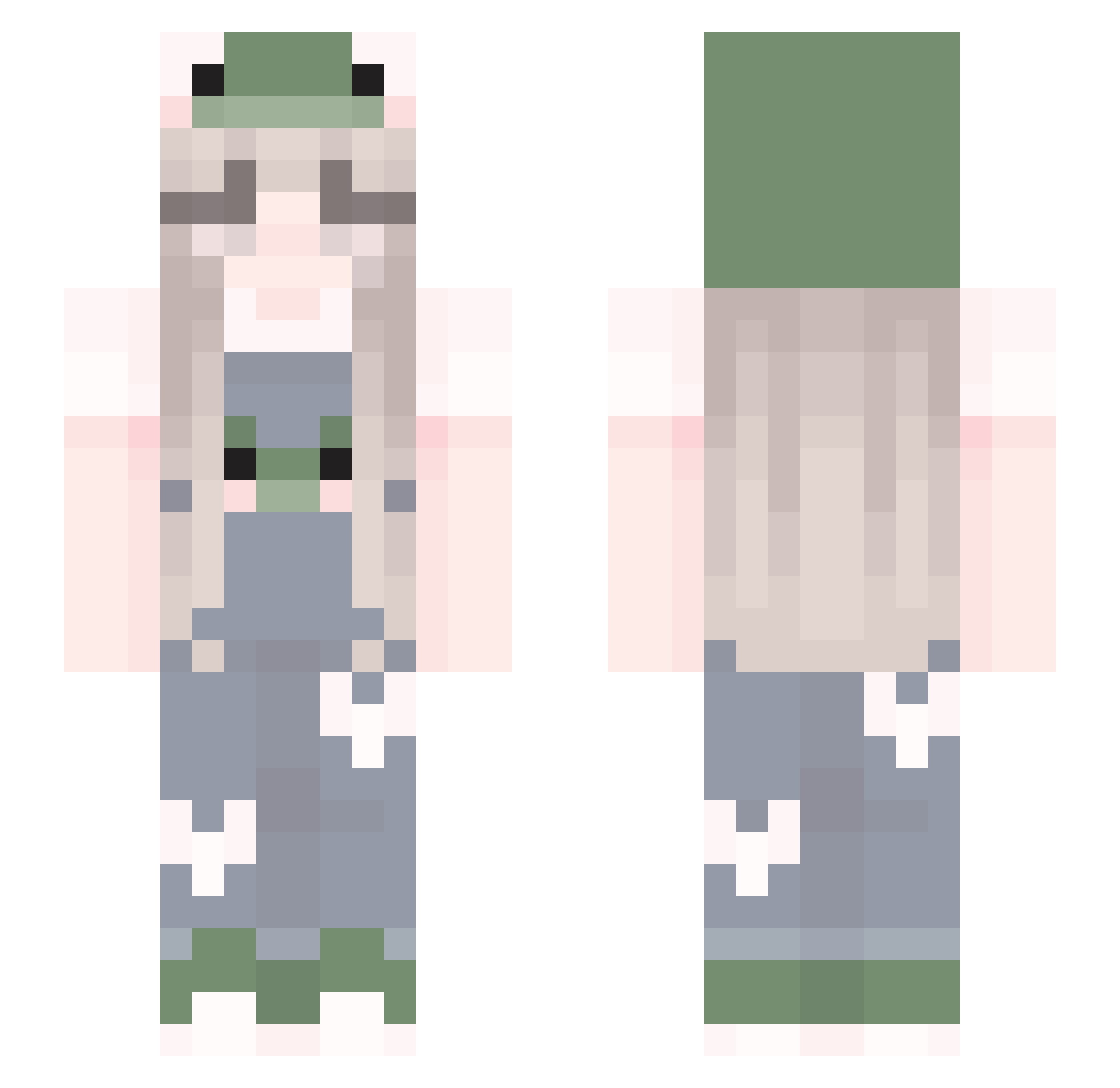 Exwadia Minecraft skin, front and back view