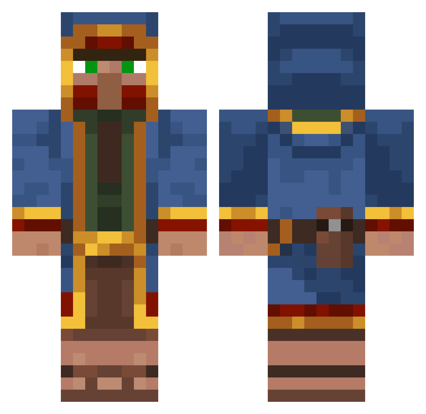 1234lars Minecraft skin, front and back view