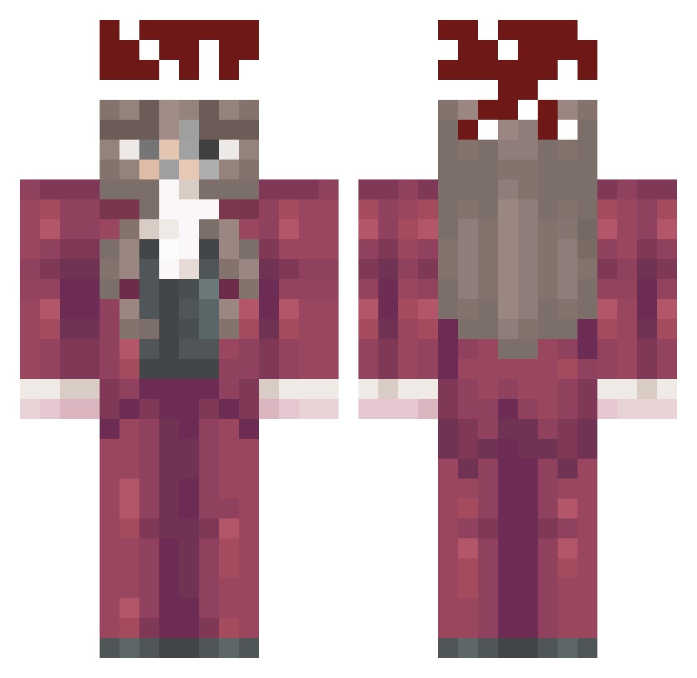 _Taiter_tot Minecraft skin, front and back view