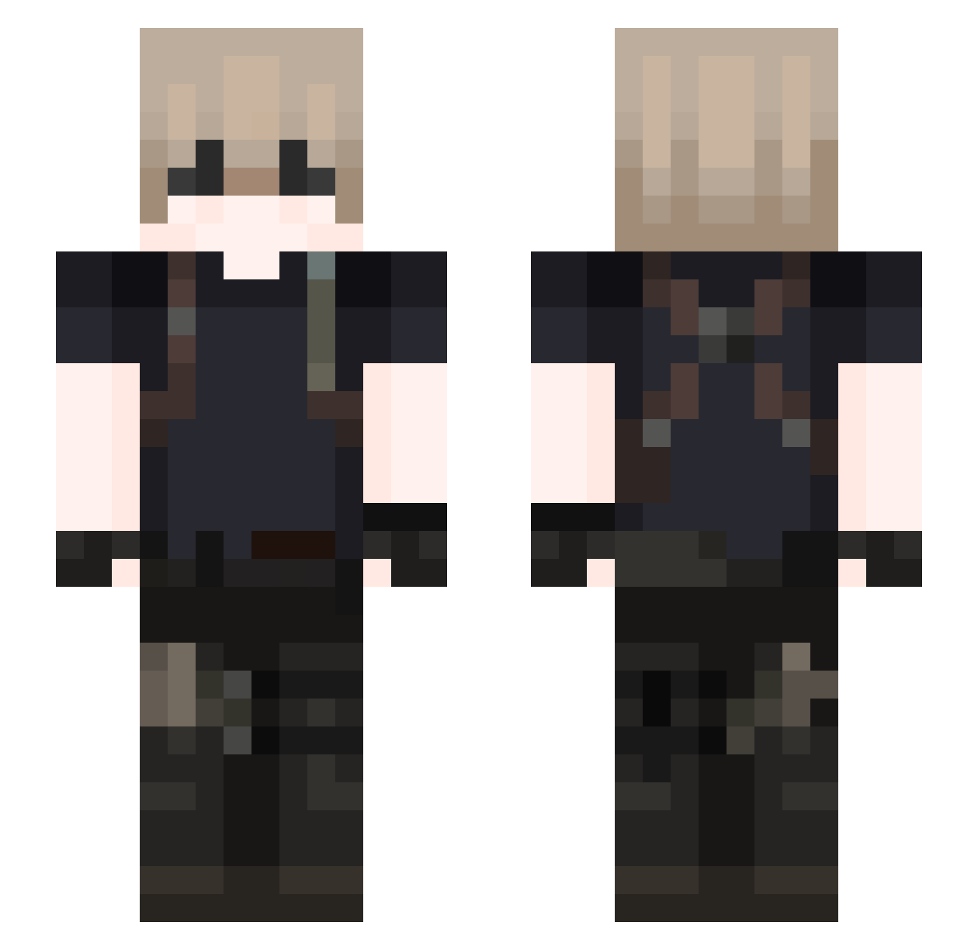 Rvukia730 Minecraft skin, front and back view