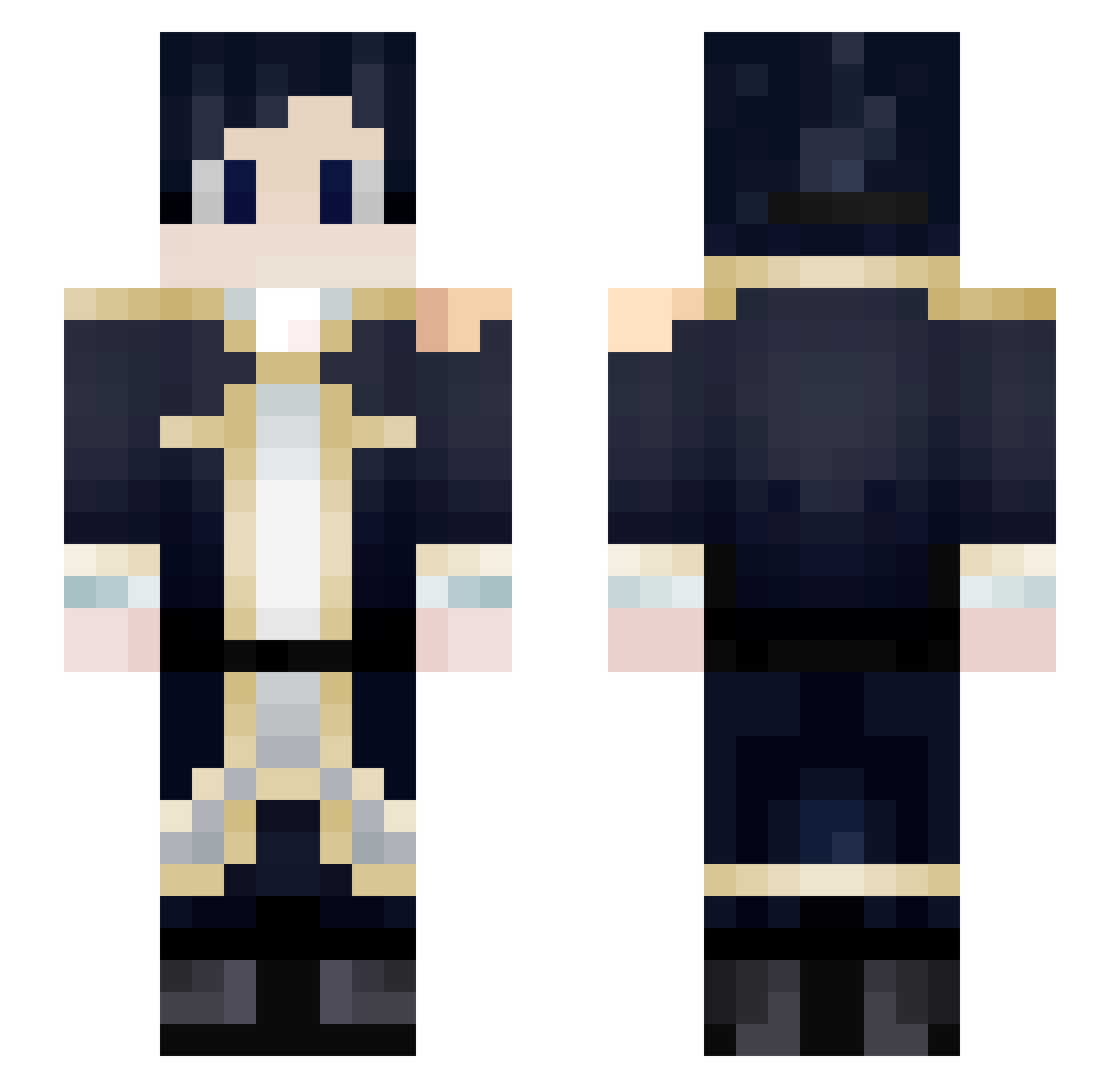 ndrtkr Minecraft skin, front and back view