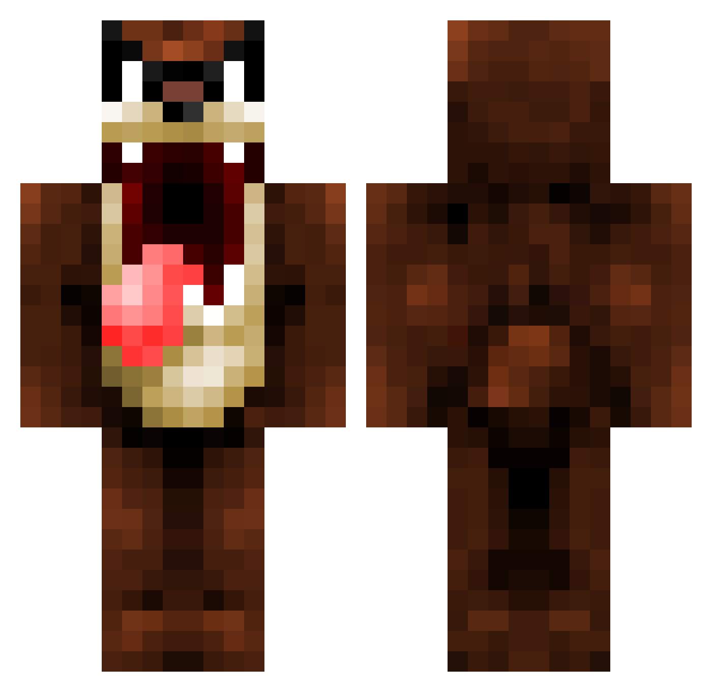 Guccidragoon Minecraft skin, front and back view