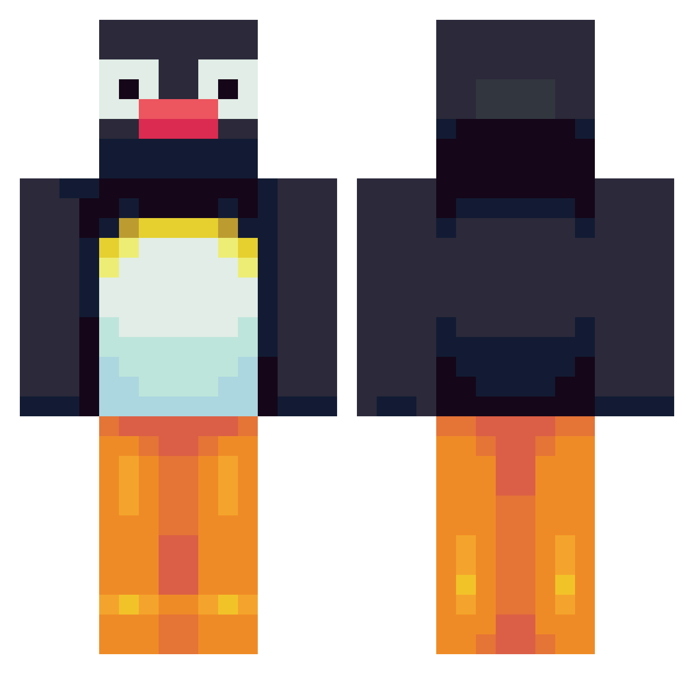 Marcus1000o Minecraft skin, front and back view
