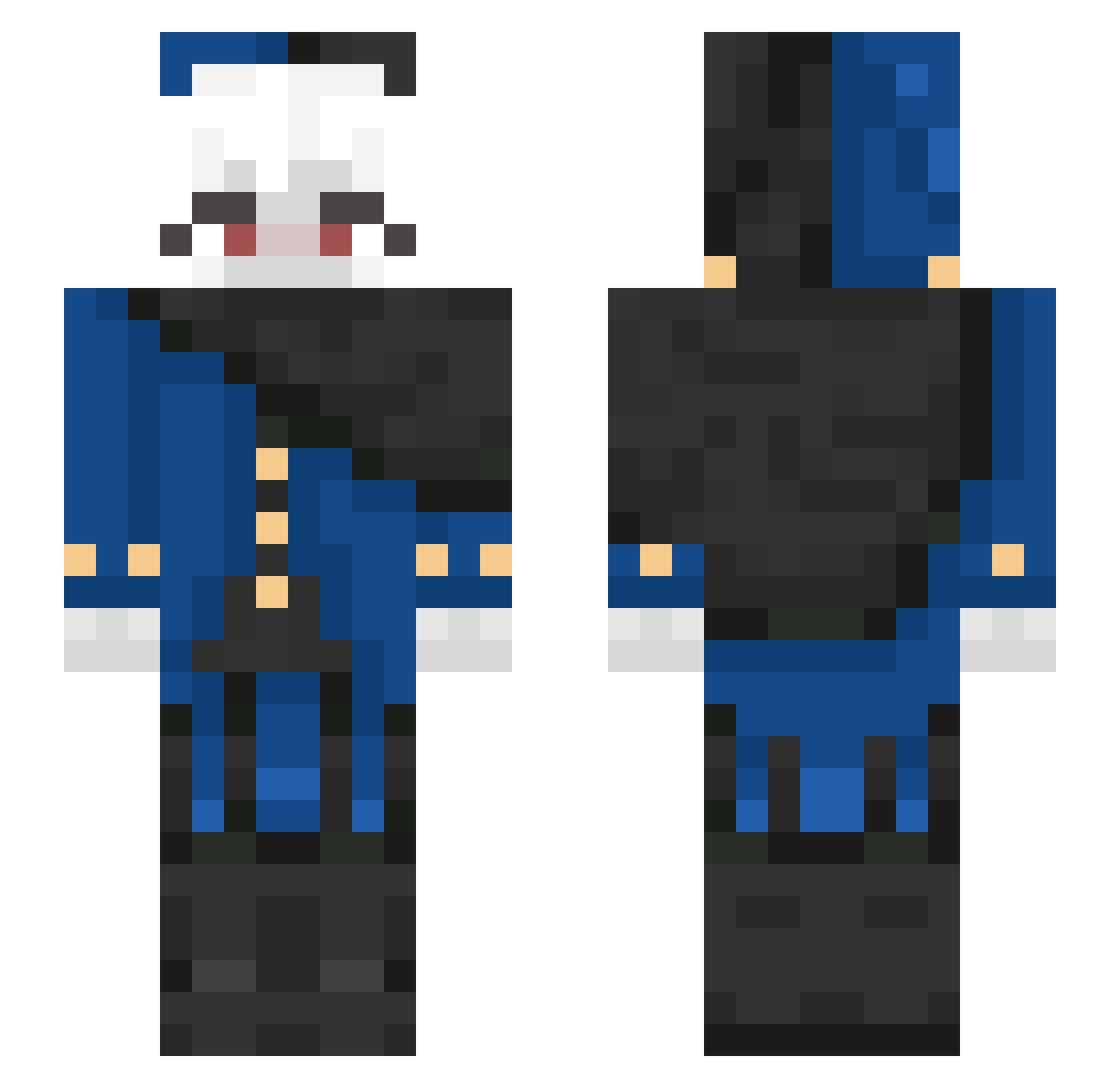 ossessionato Minecraft skin, front and back view