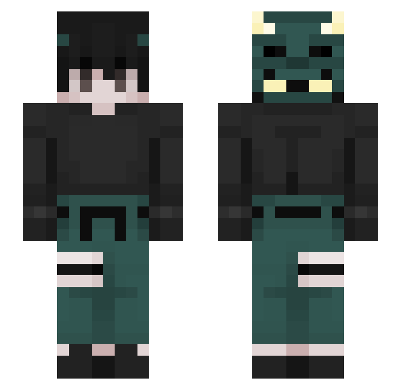 Kazaaz Minecraft skin, front and back view