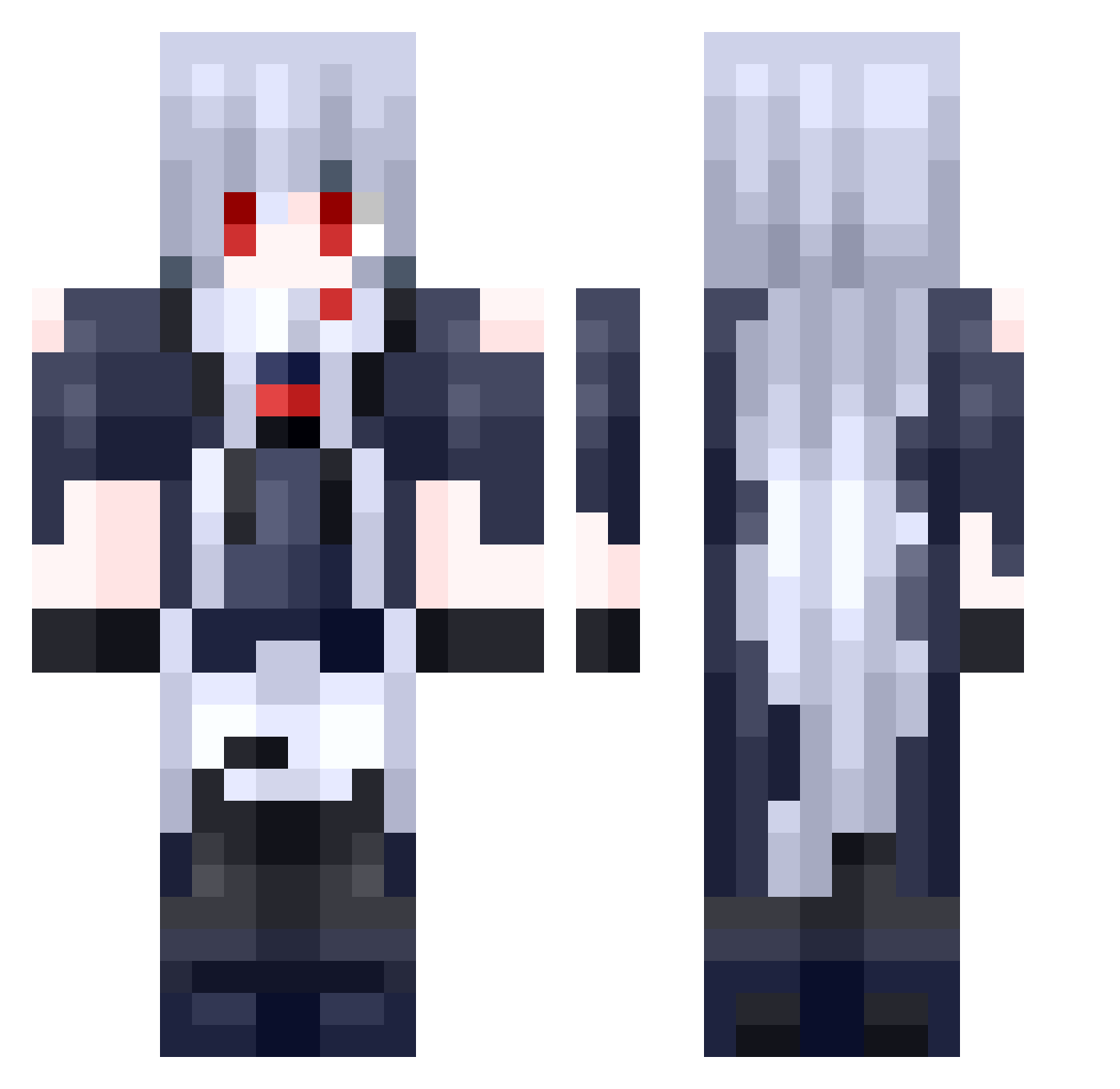 NorCharget Minecraft skin, front and back view