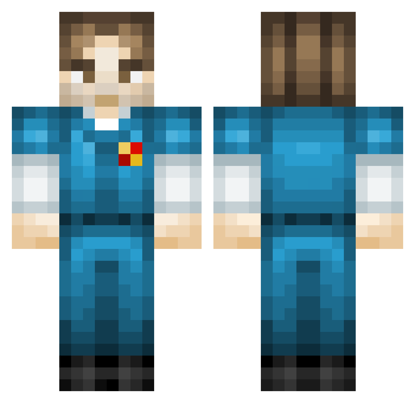 jubilove Minecraft skin, front and back view