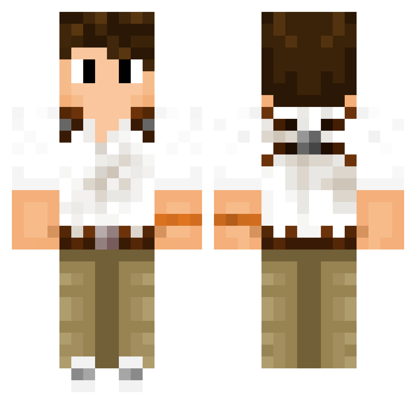 Chainmailsnail Minecraft skin, front and back view