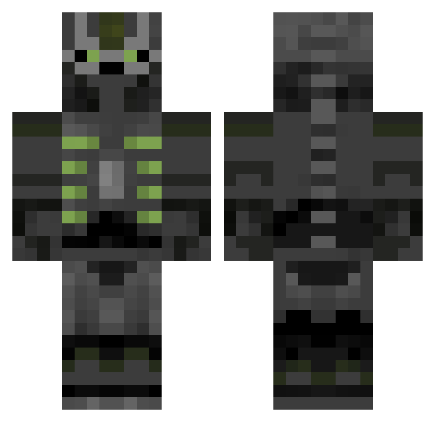 midway Minecraft skin, front and back view