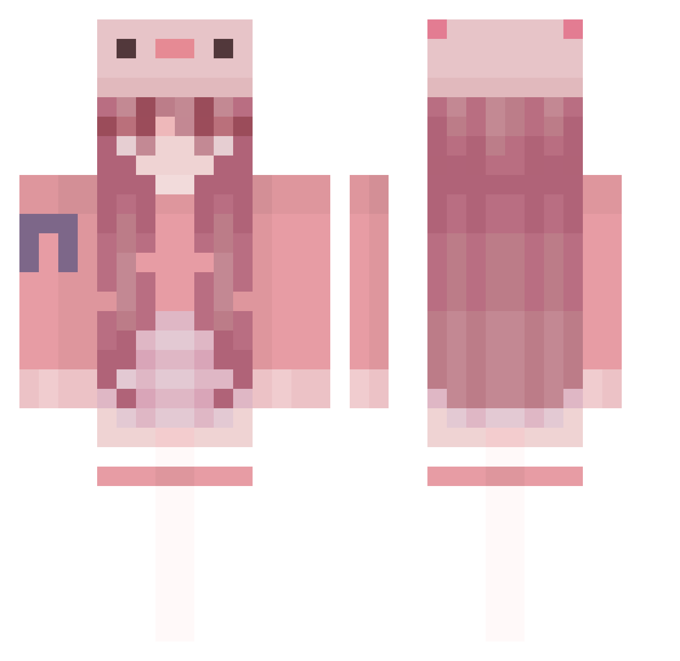RiseAboveEXE Minecraft skin, front and back view