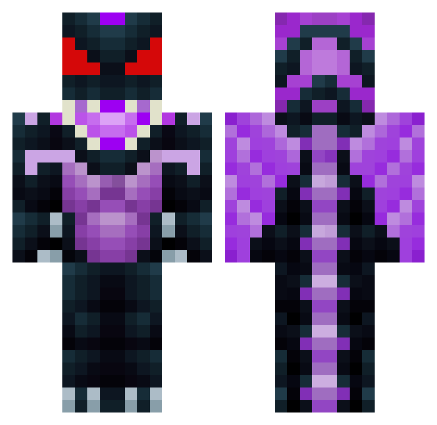 nonkinetic Minecraft skin, front and back view