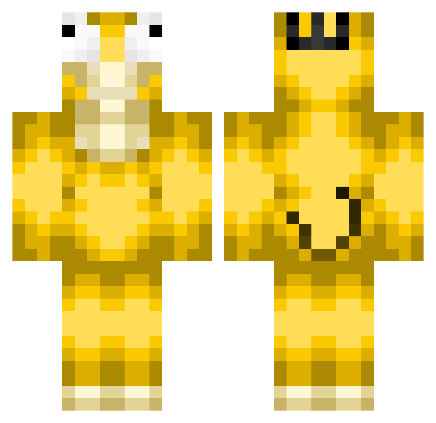 GGYokia Minecraft skin, front and back view