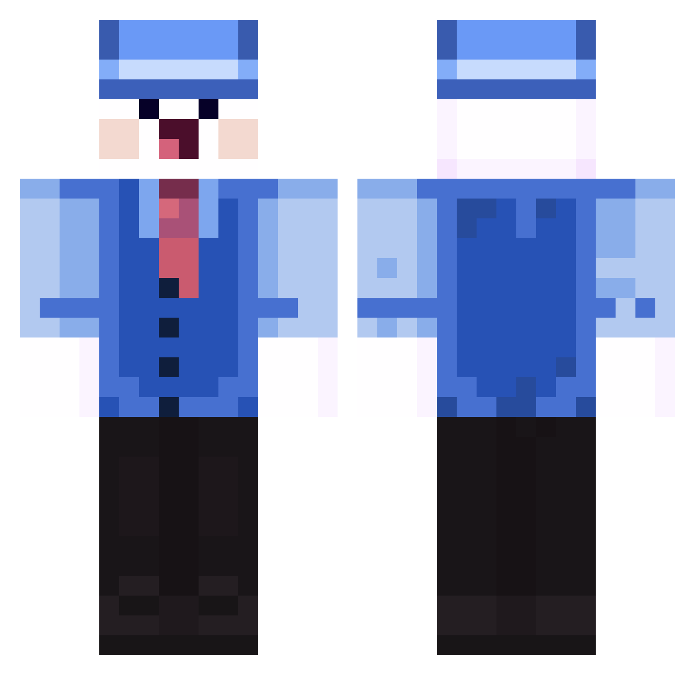 Carlrabi Minecraft skin, front and back view