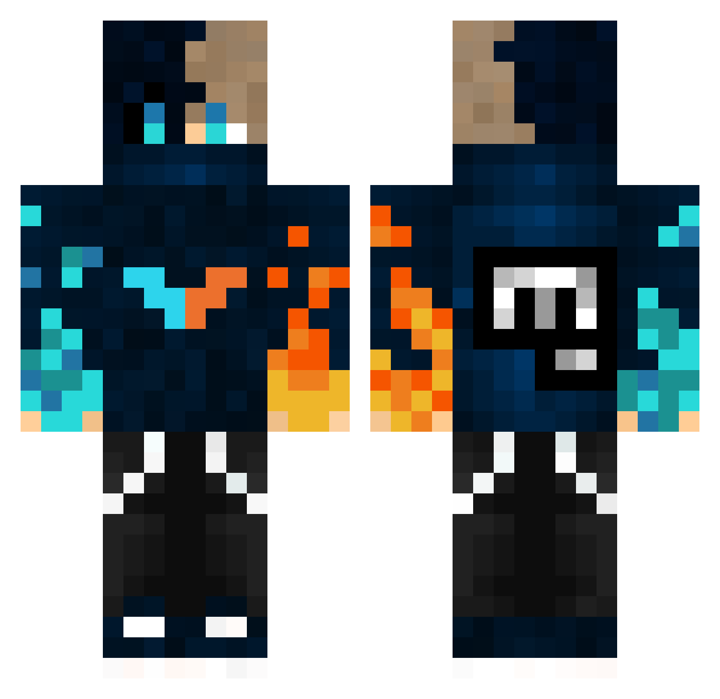 Albanian Minecraft skin, front and back view
