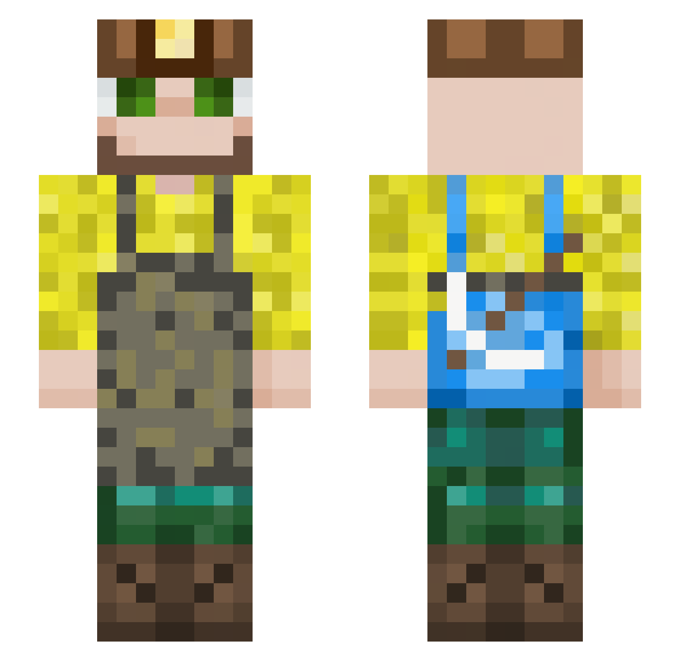 MrScott Minecraft skin, front and back view