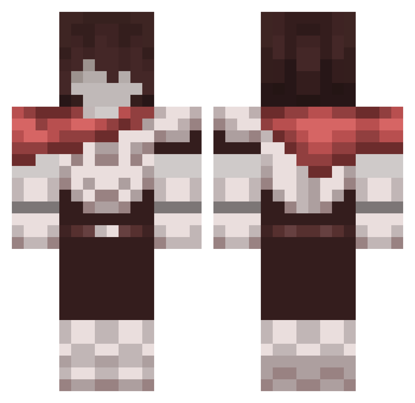 Pincushi0n Minecraft skin, front and back view