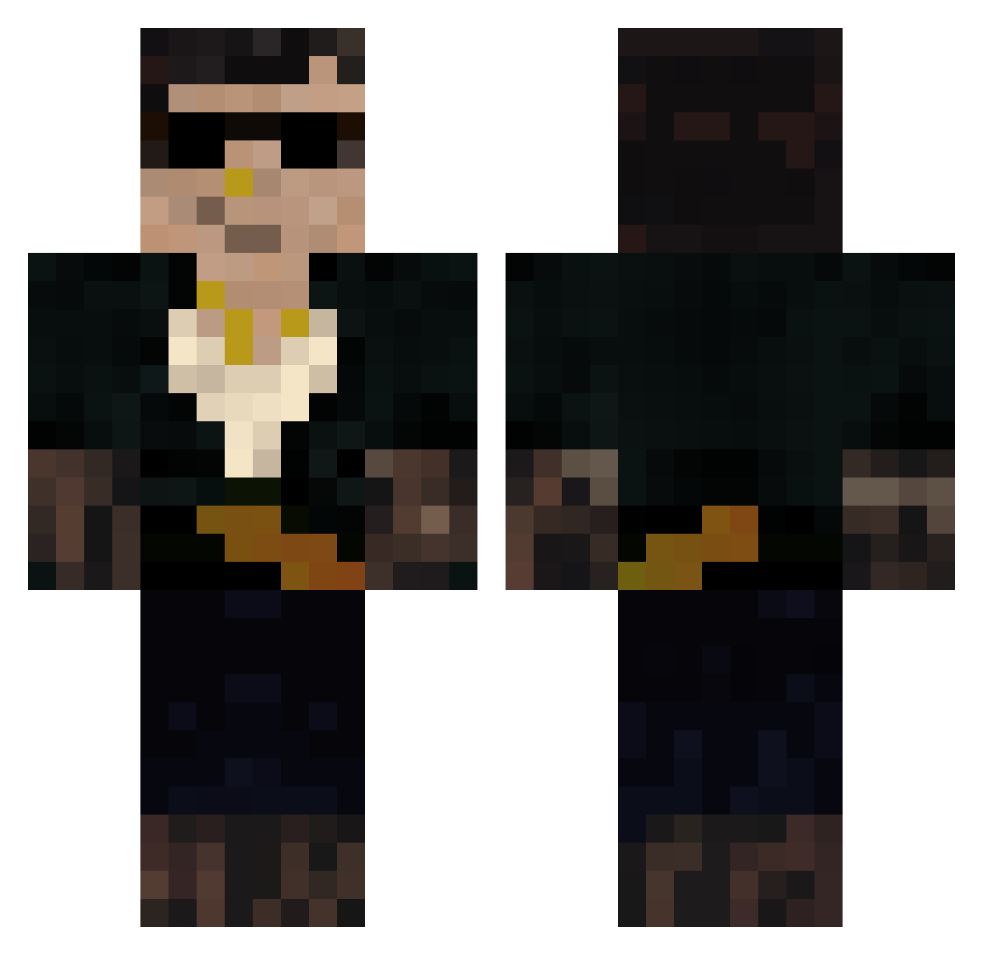 Bonsai Minecraft skin, front and back view