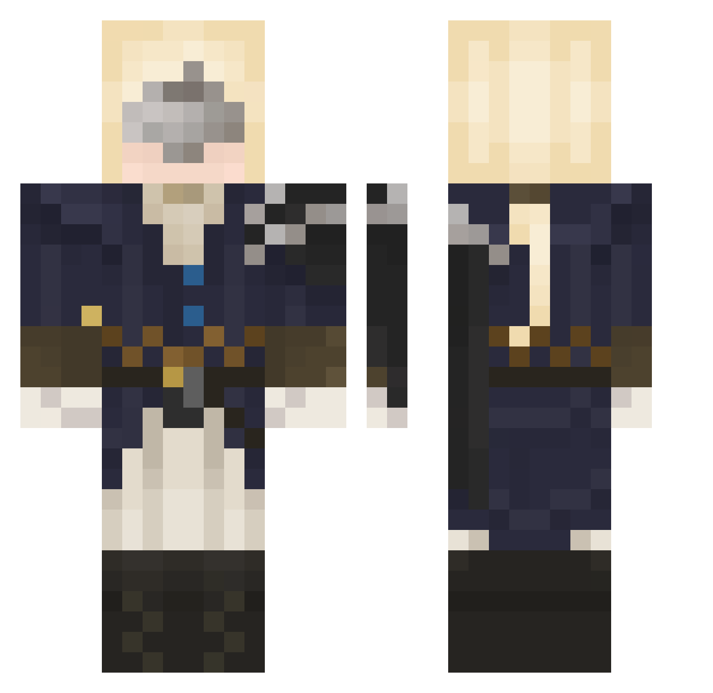 Lantlc Minecraft skin, front and back view