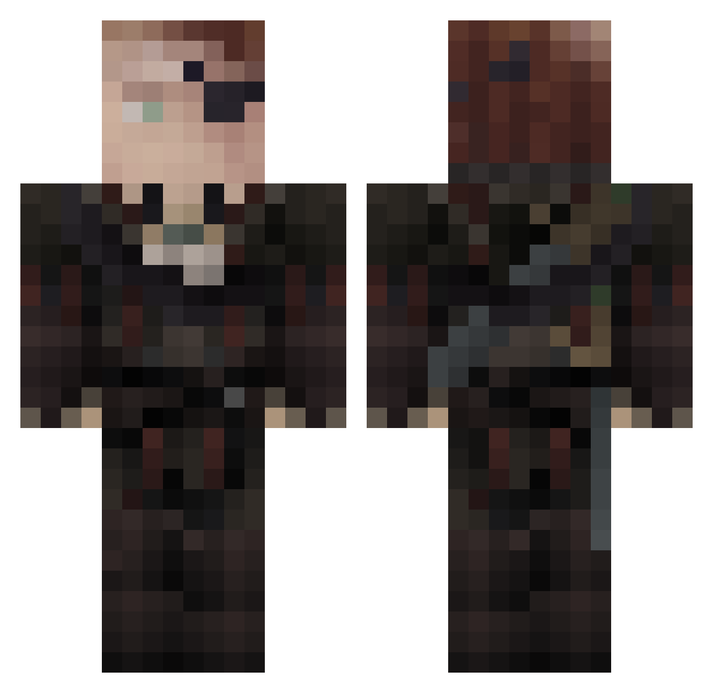 Vikohr Minecraft skin, front and back view