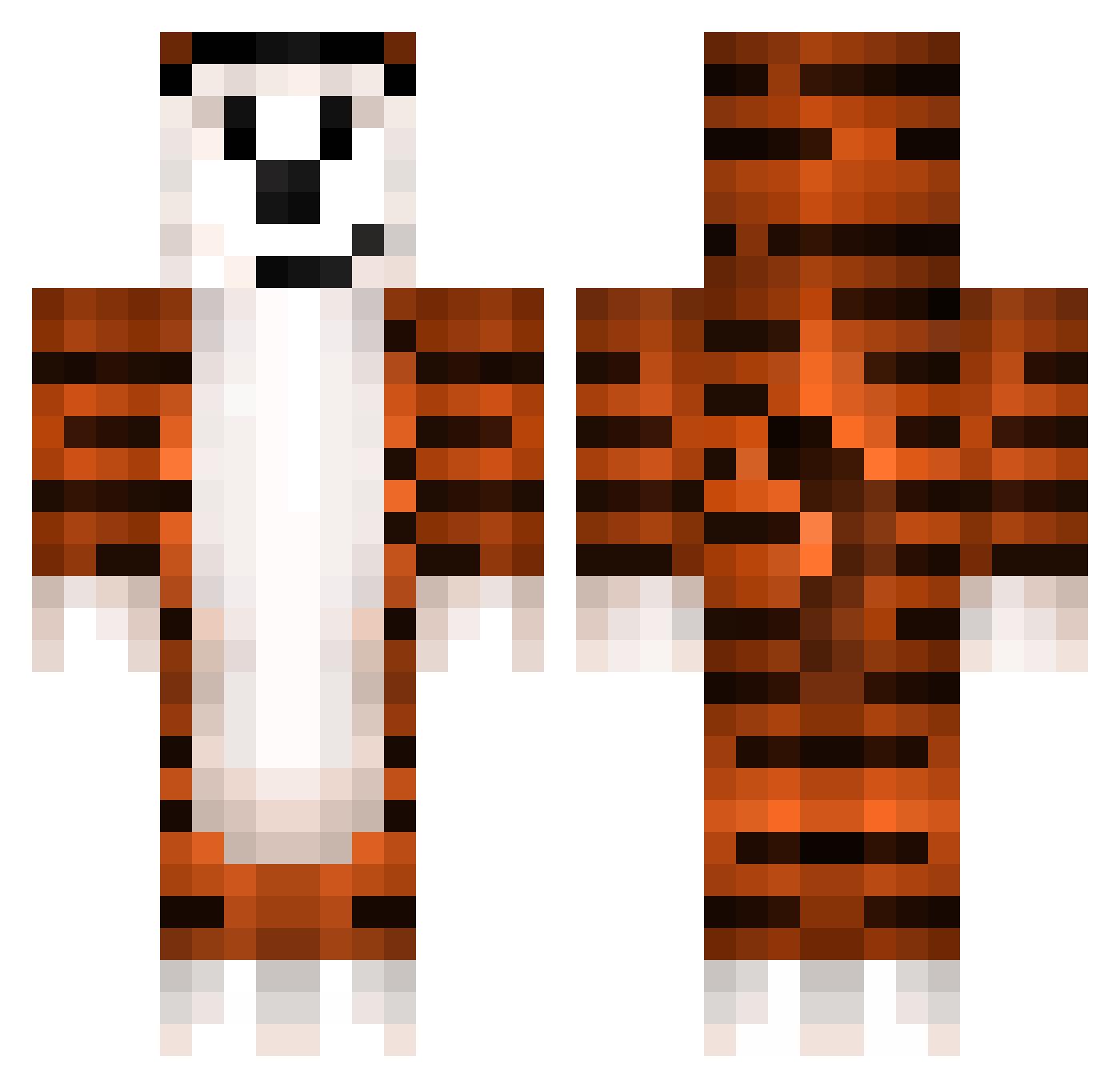 Aesup Minecraft skin, front and back view