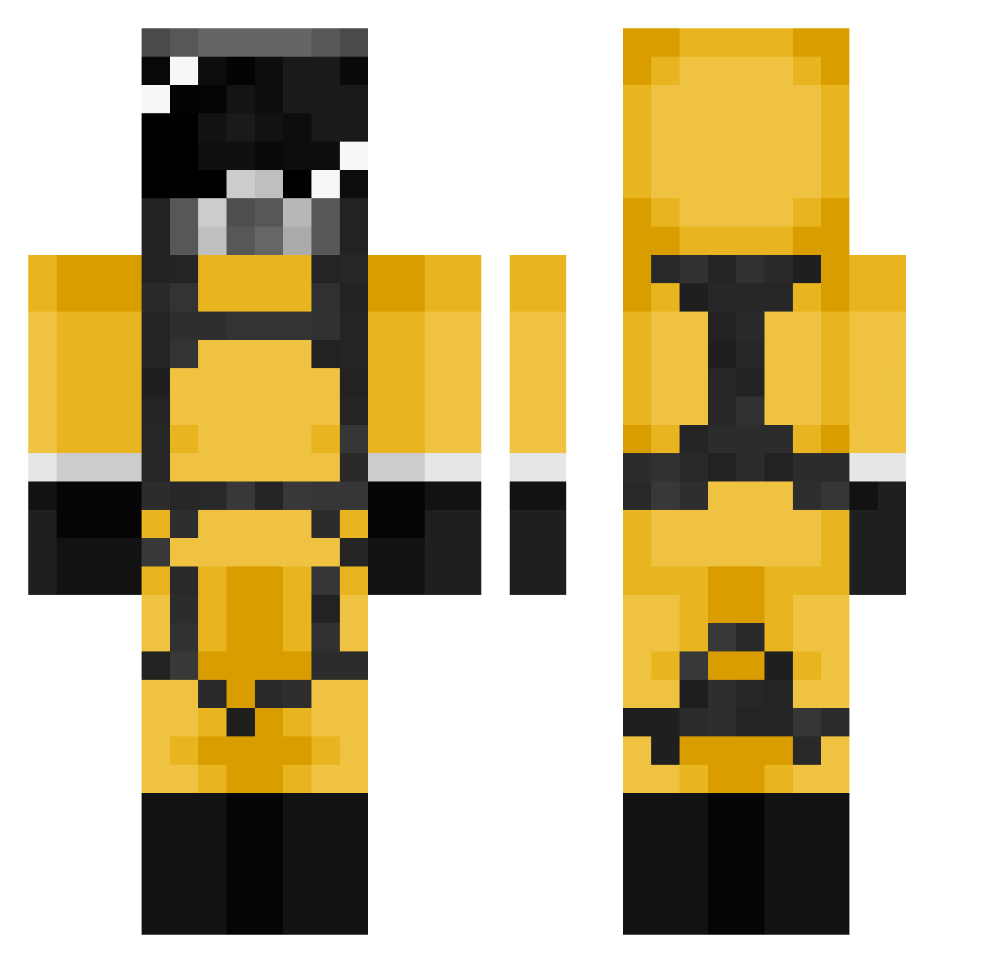 ZyePlays Minecraft skin, front and back view