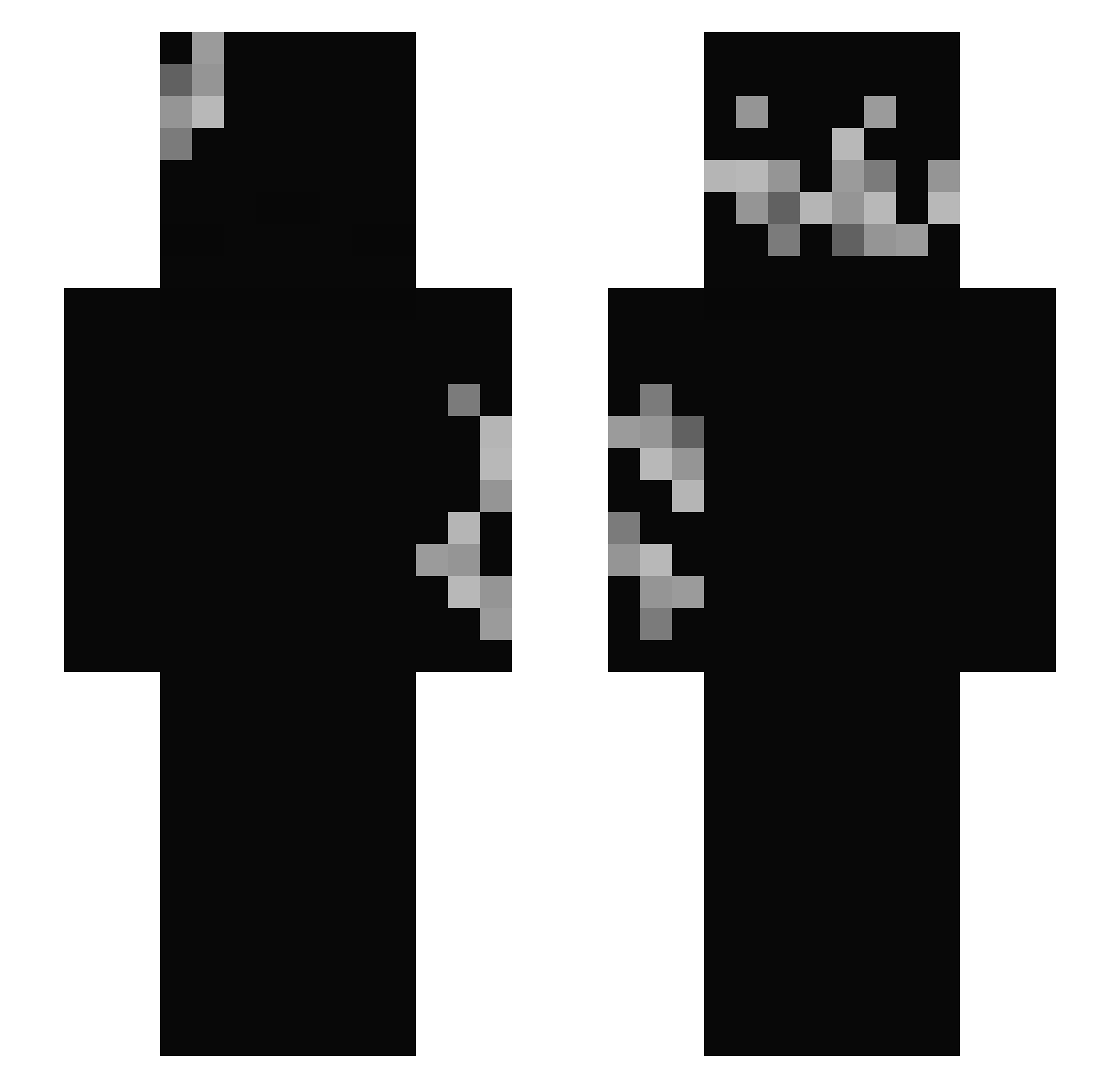 BombaS3nsei Minecraft skin, front and back view