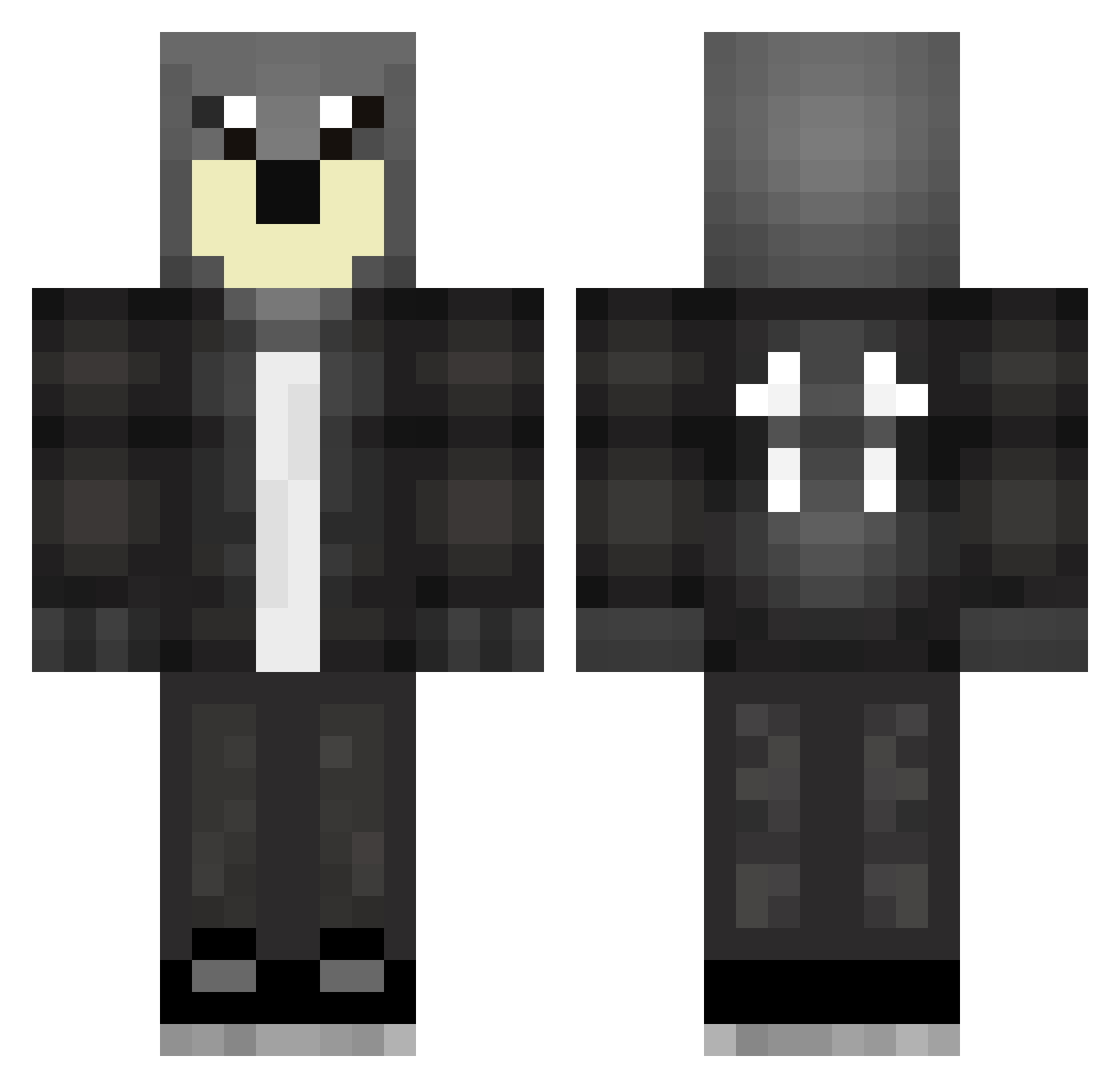 Pitchers Minecraft skin, front and back view