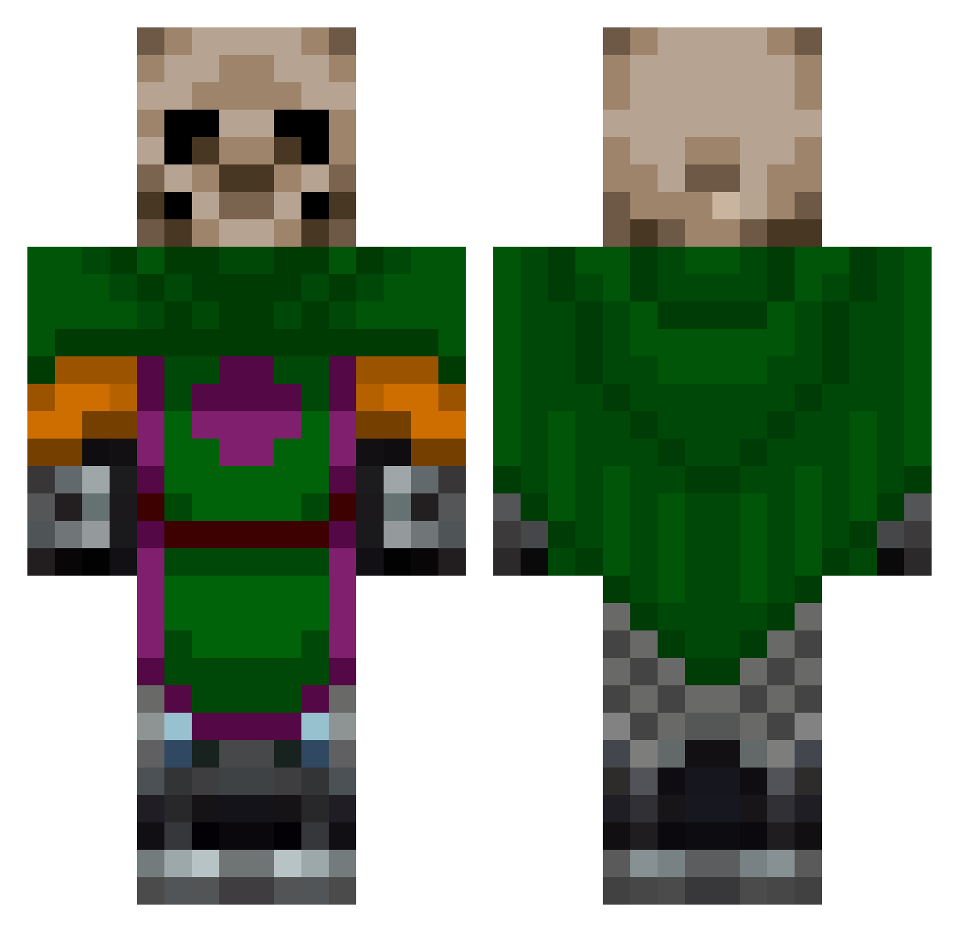 EnderFight Minecraft skin, front and back view