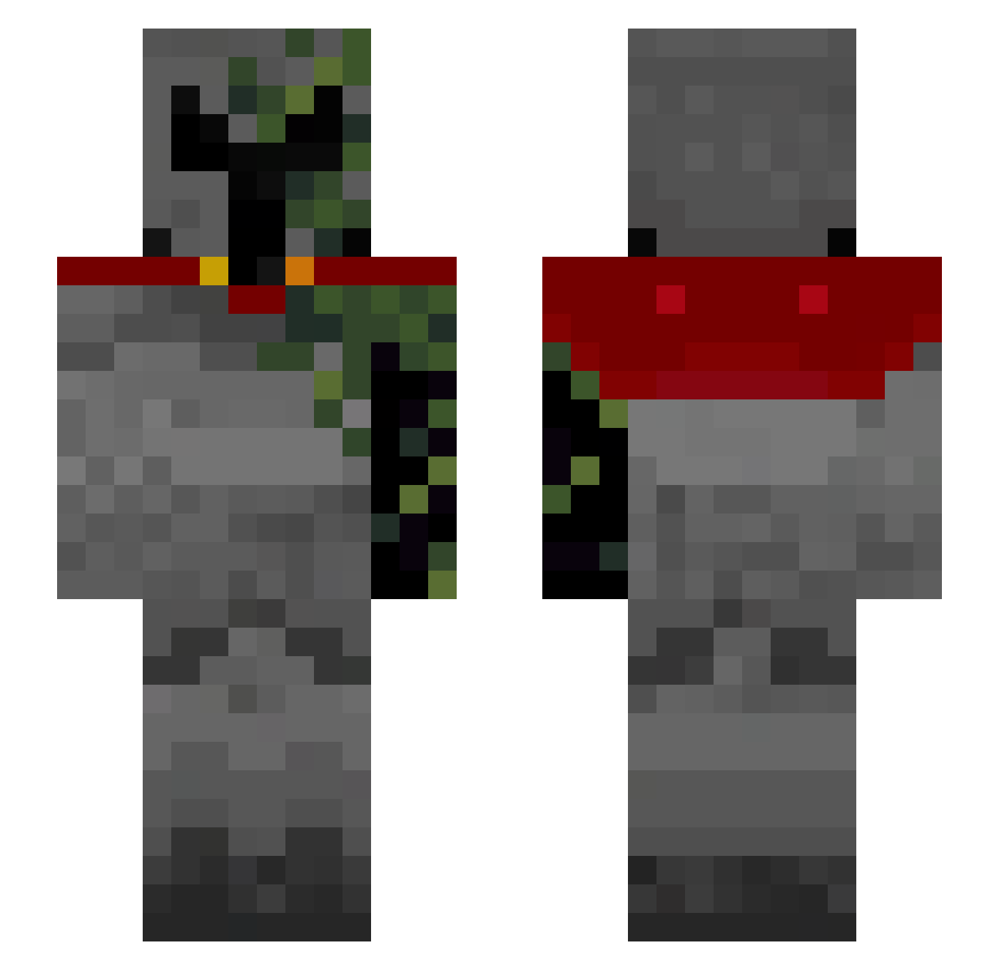 Qbeu Minecraft skin, front and back view