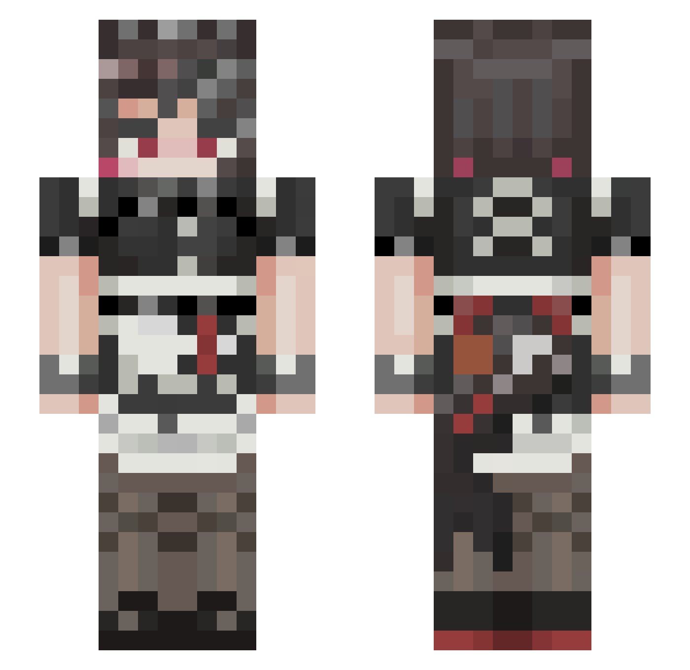Astertune Minecraft skin, front and back view